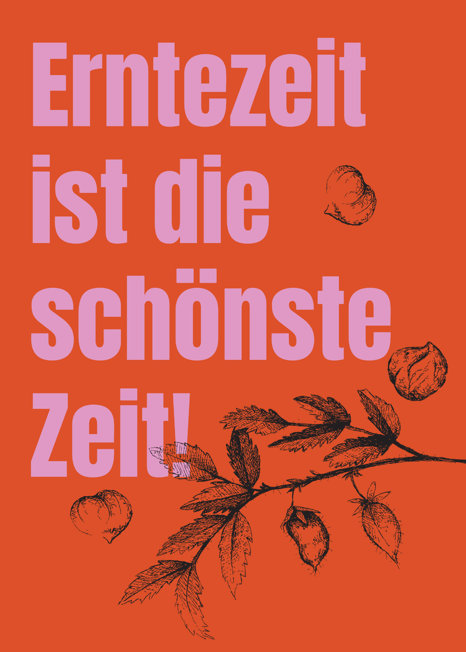 Orange Erntezeit Grußkarte