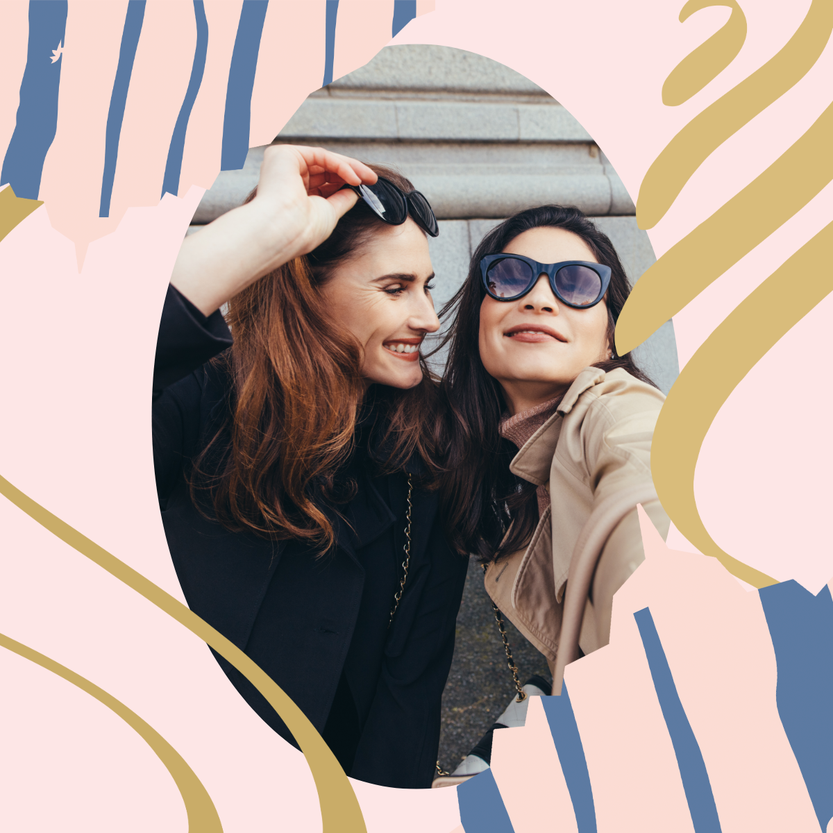 Pink and Blue Illustrated Organic Youtube Profile Picture