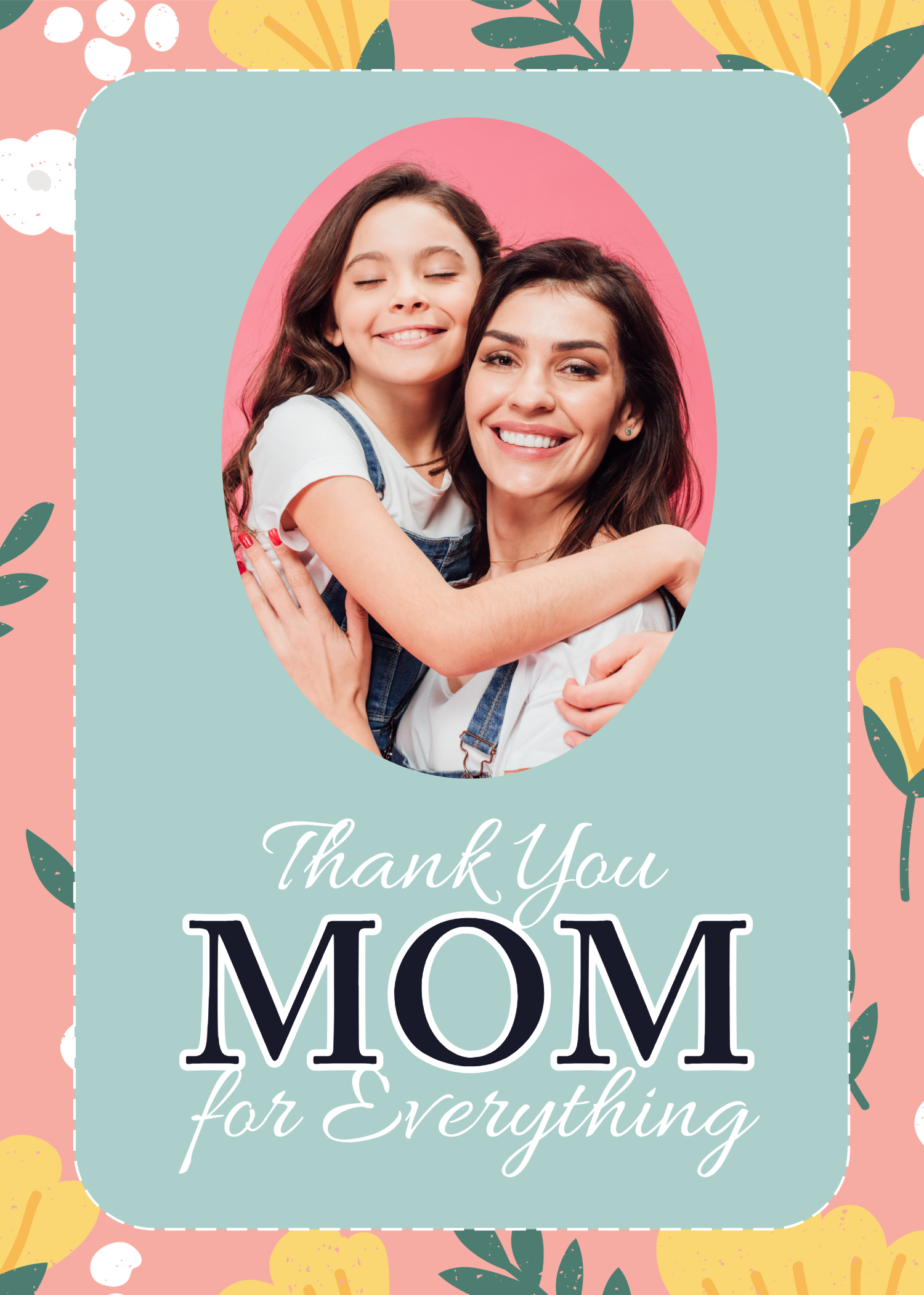 Pink Bright Bold Joyful Thank You Card