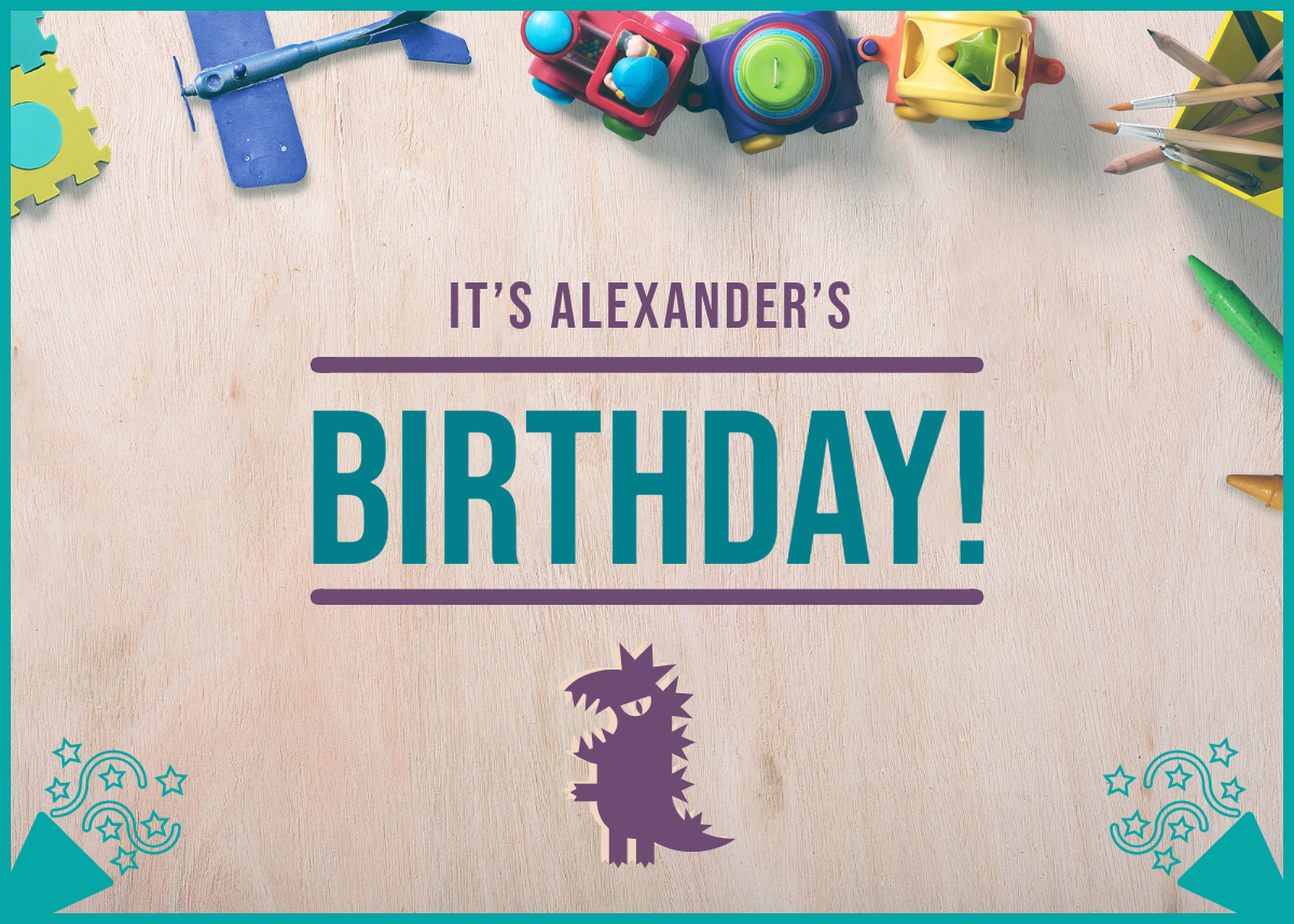 Toys Photo Childrens Happy Birthday Card