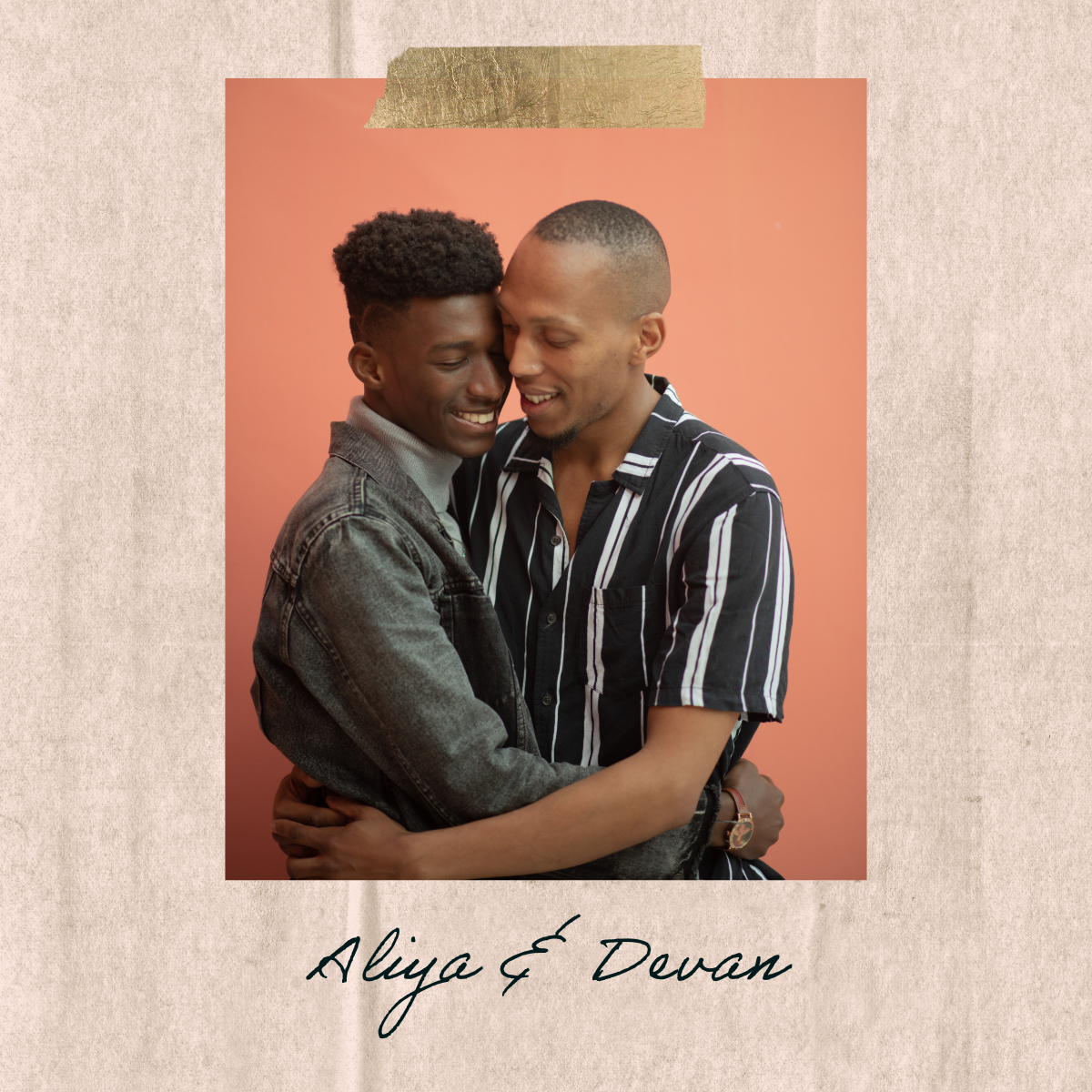 Orange Loving Couple Book Photo Instagram Square