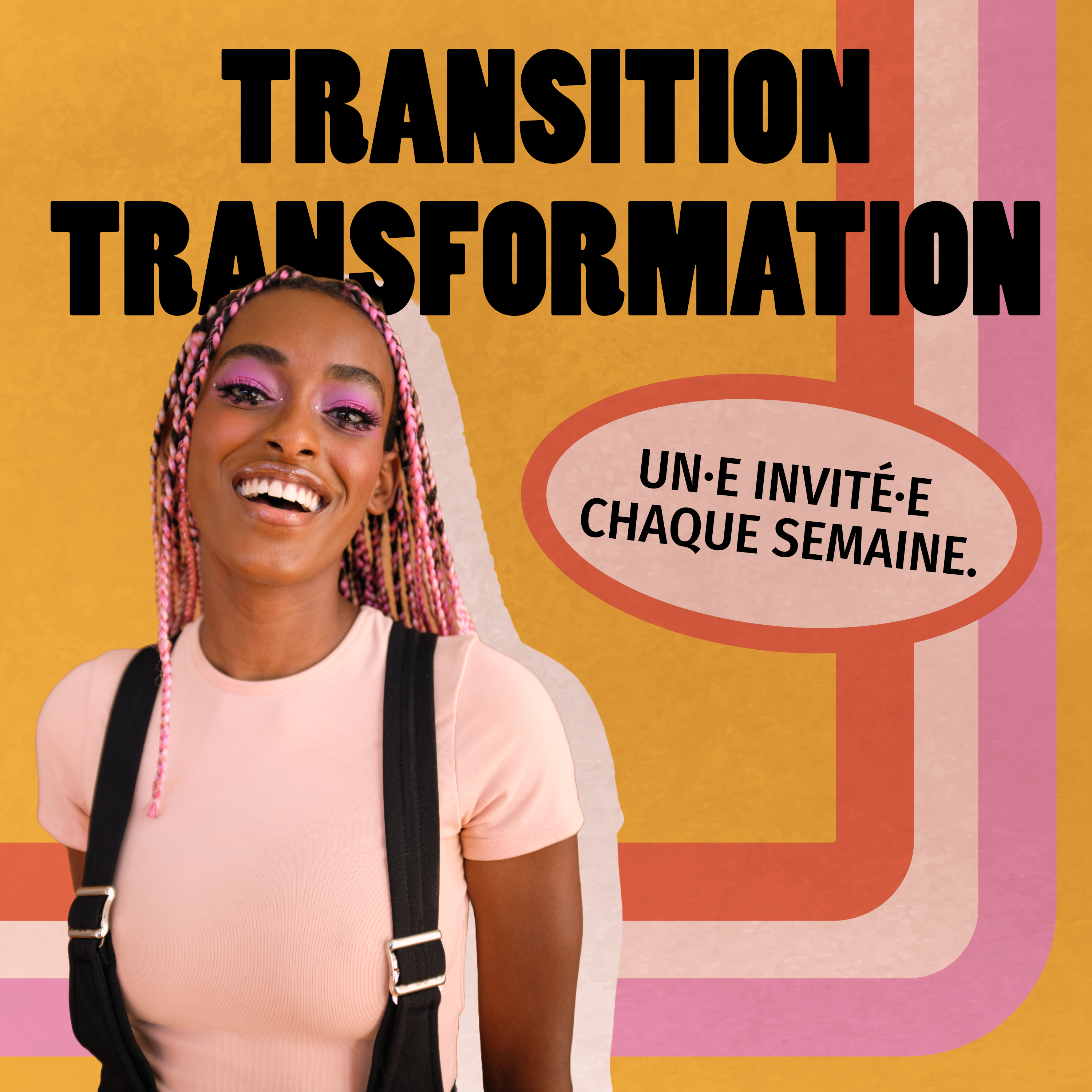 Écran de Podcast Jaune et Rose Queer