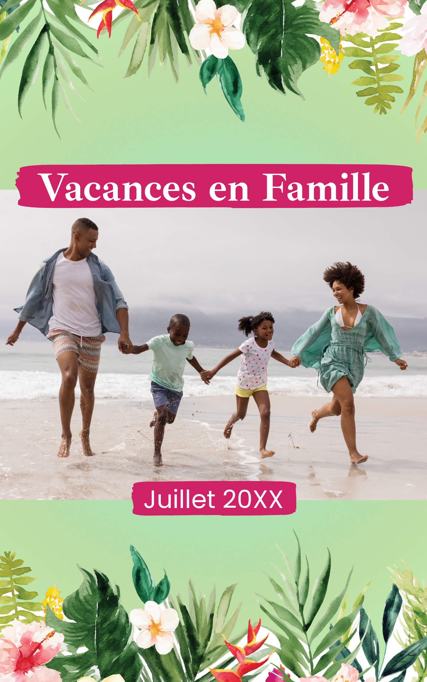 Couverture D'album Photo Vert Vacances en Famille