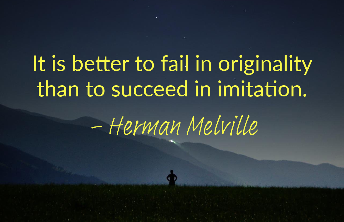 Blue and Yellow Originality Quote Poster