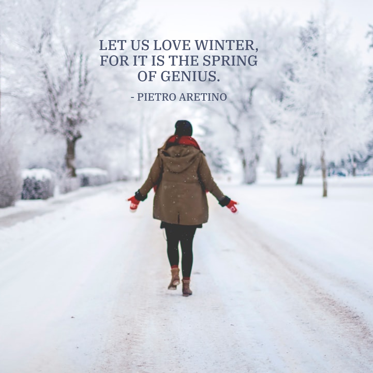 Woman in Winter Inspirational Quote Instagram Square