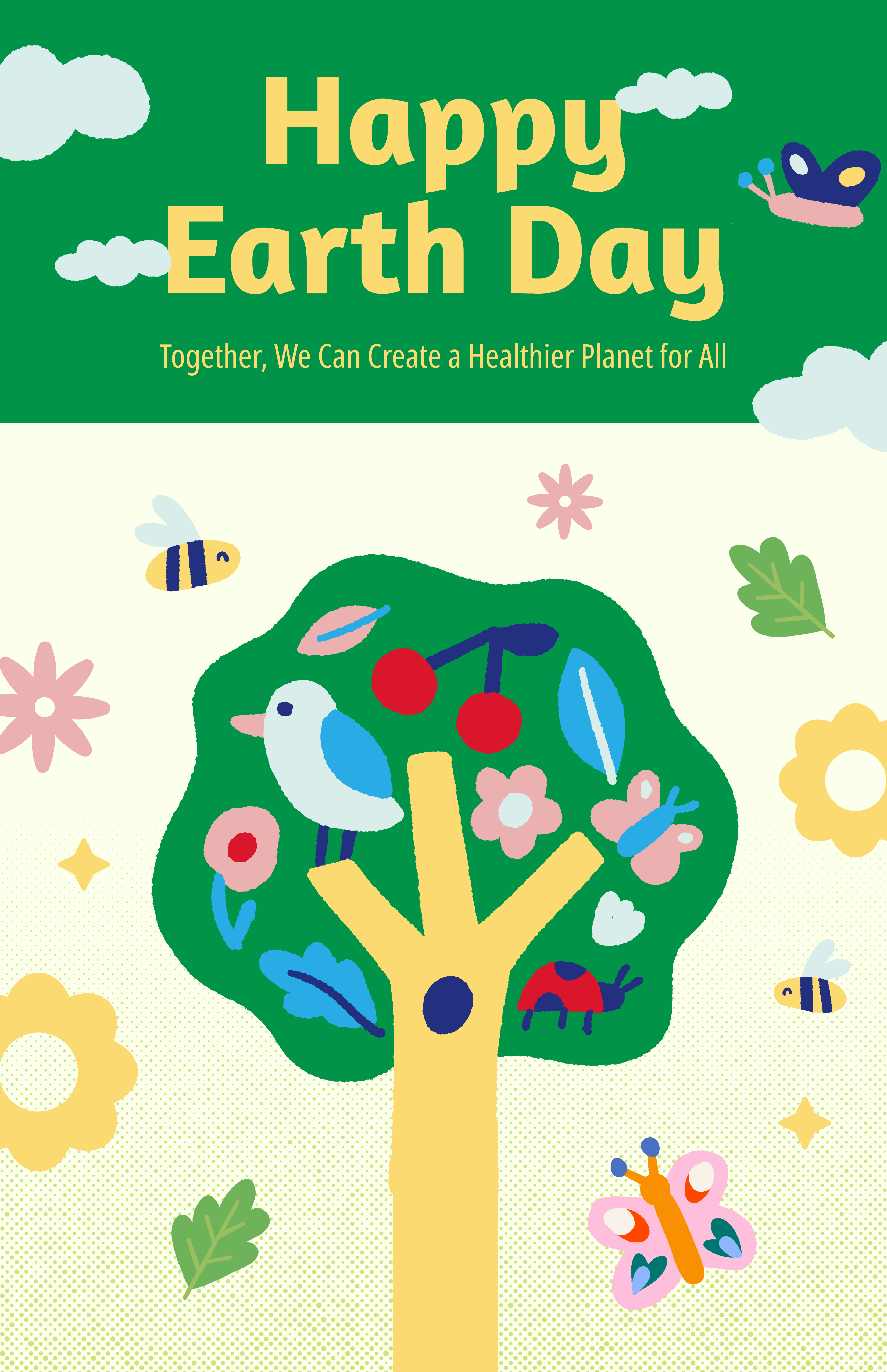 Green And Yellow Earth Day Poster
