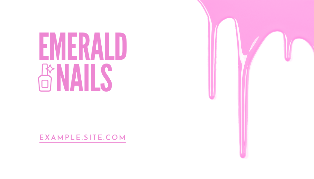 White and Pink Nail Salon Business Card