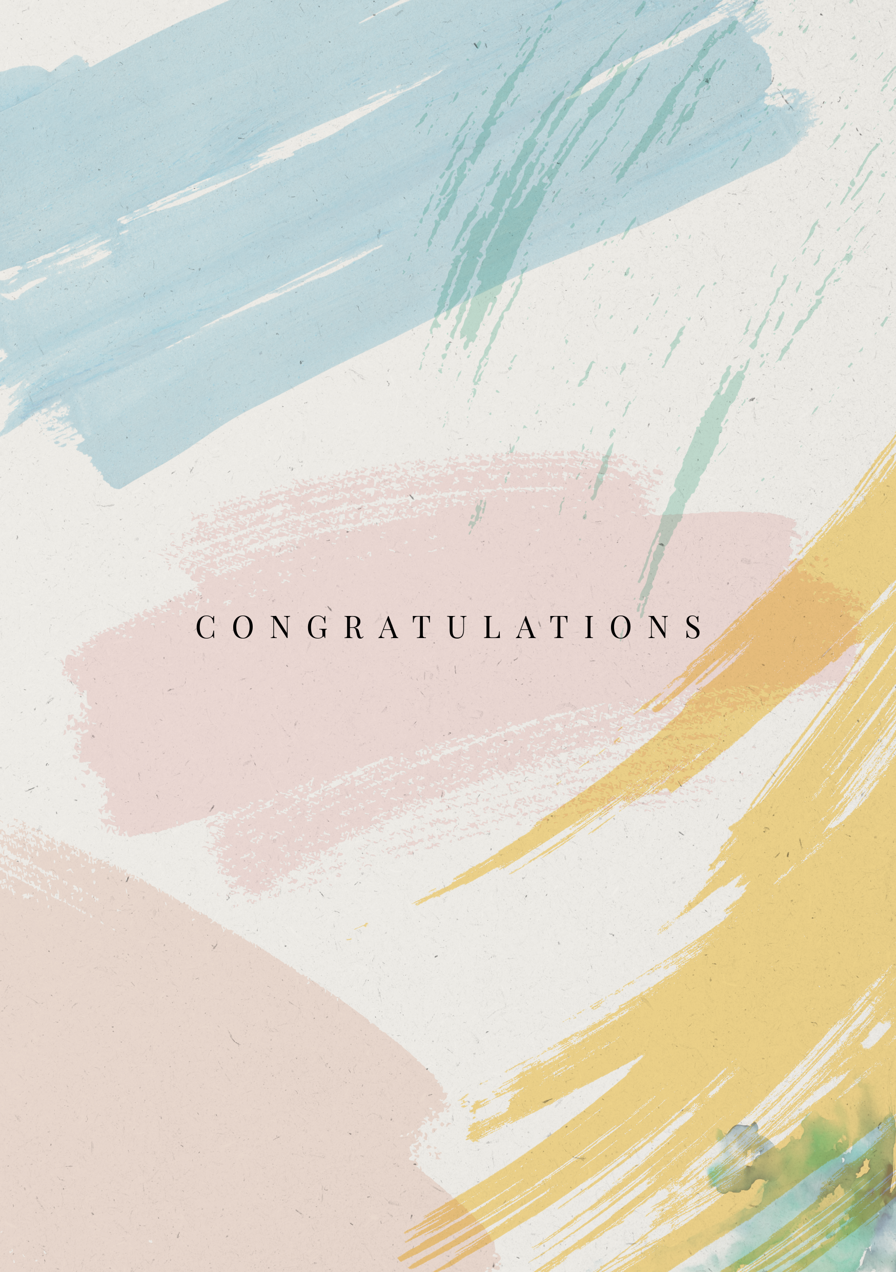 Multicoloured Brush Strokes Congratulations Greeting Card A5