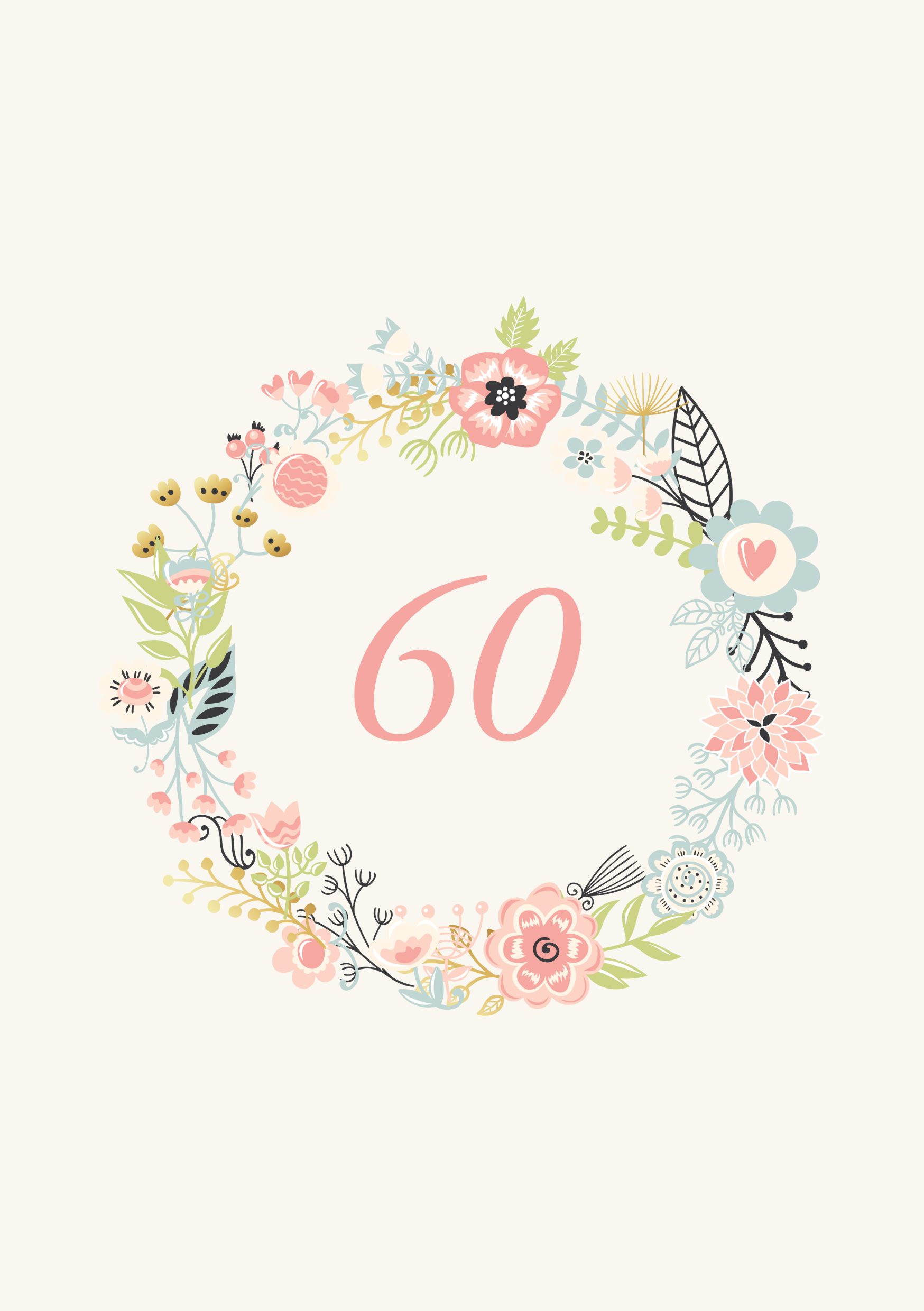 Pink Floral Wreath Birthday Party Invitation A5