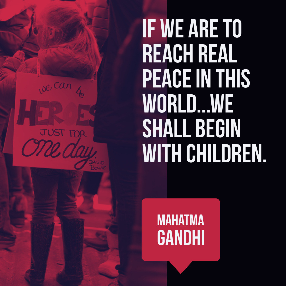 Red and White Toned Gandhi Quote Instagram Post