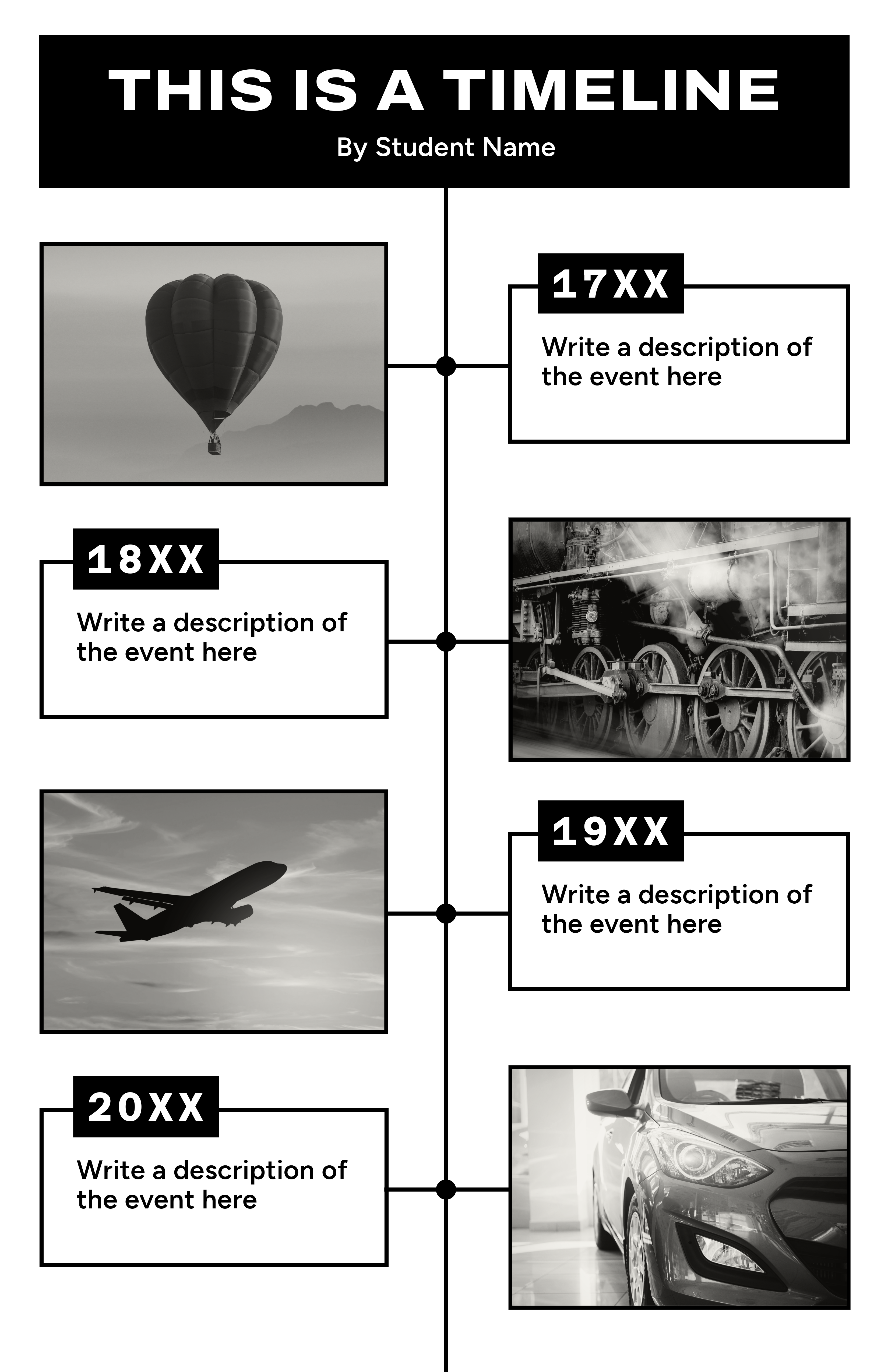 White Timeline Infographic