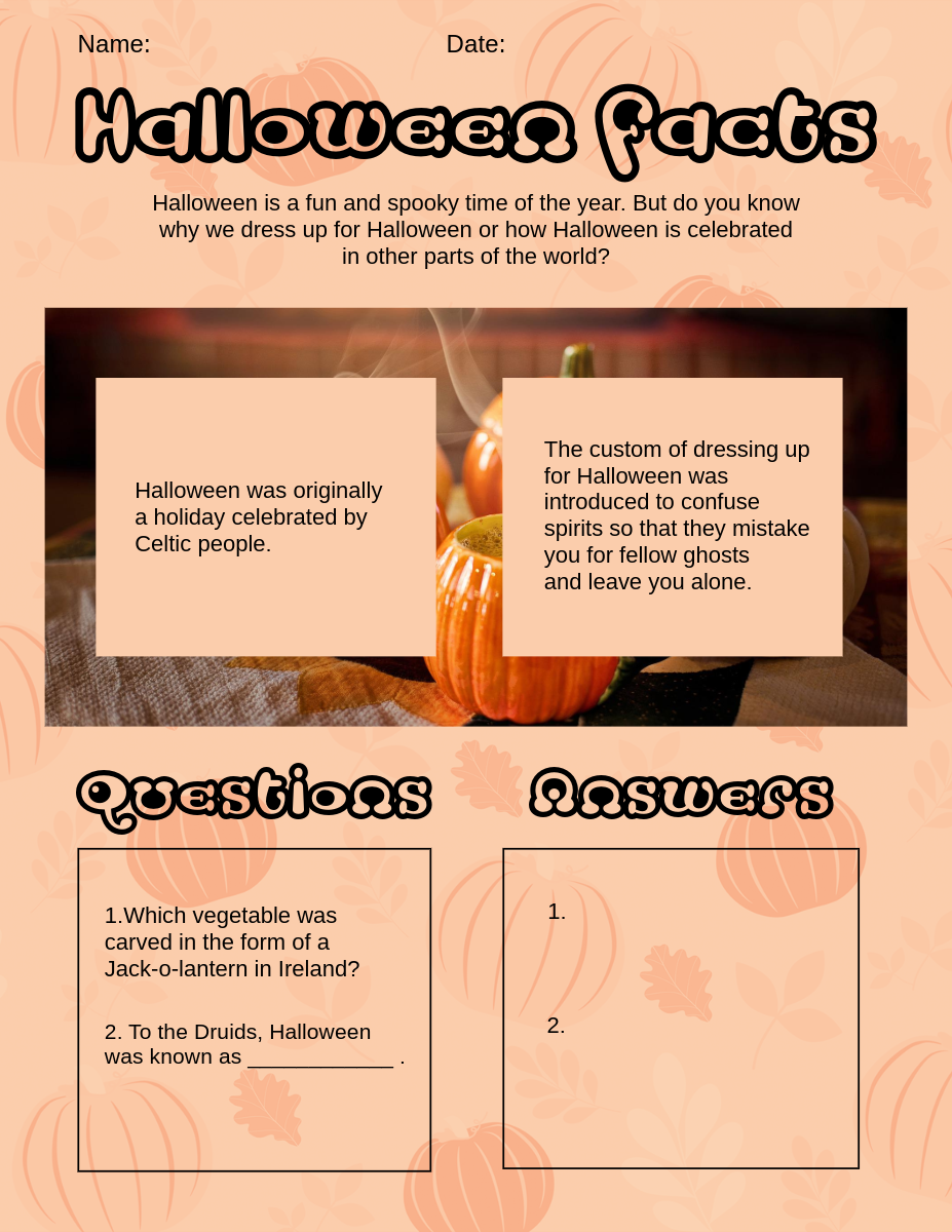 Orange Modern Elementary Humanities Quizes