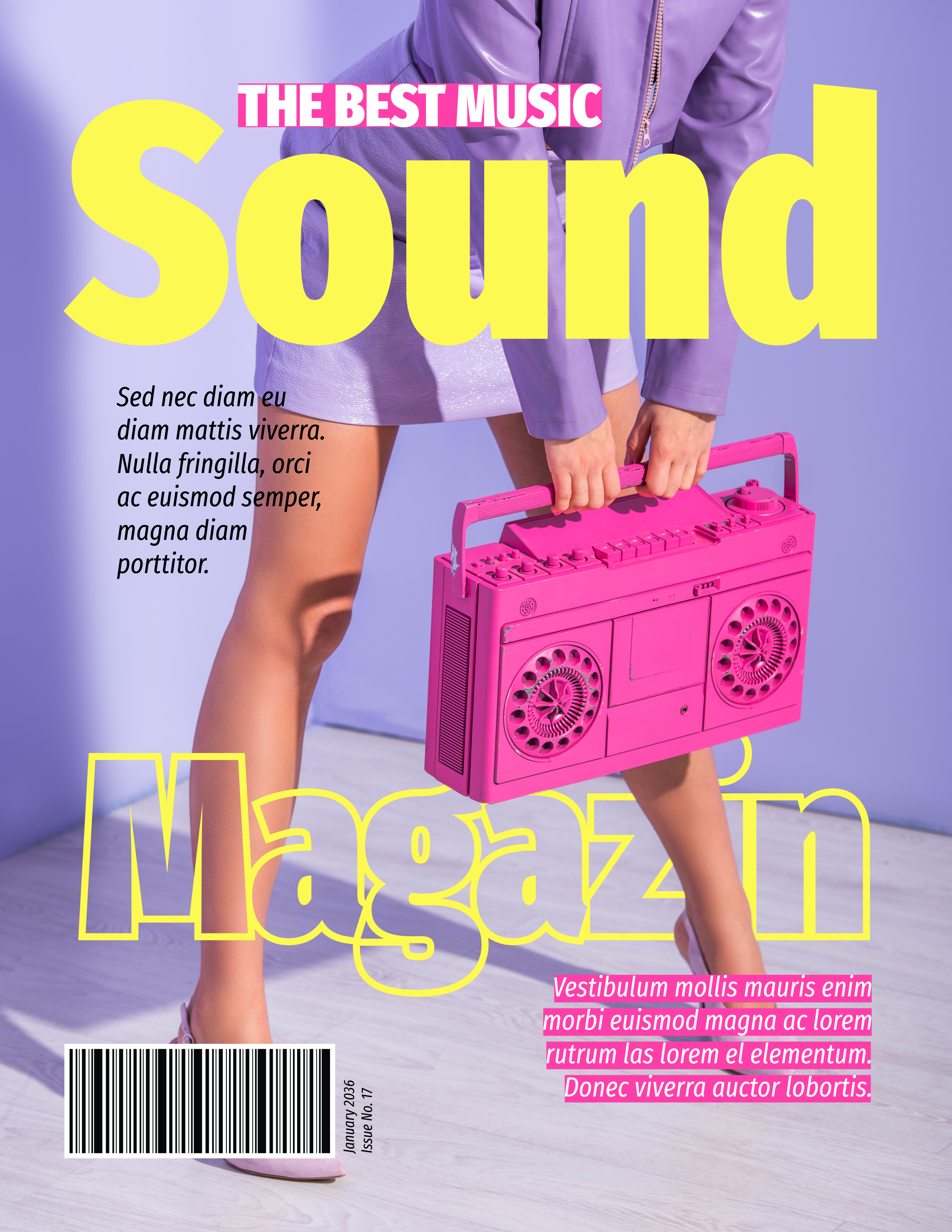 Violet And Yellow Music Sound Magazine Cover