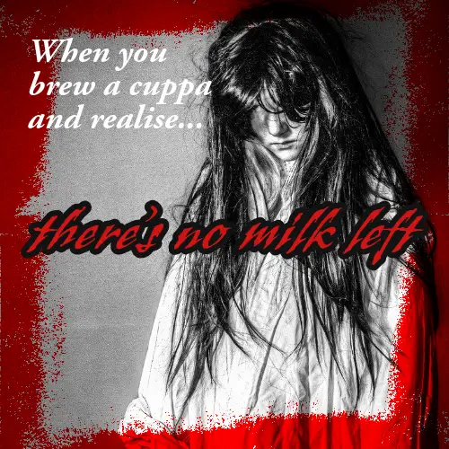 Red Black And Grey No Milk Left Sinister Girl Meme