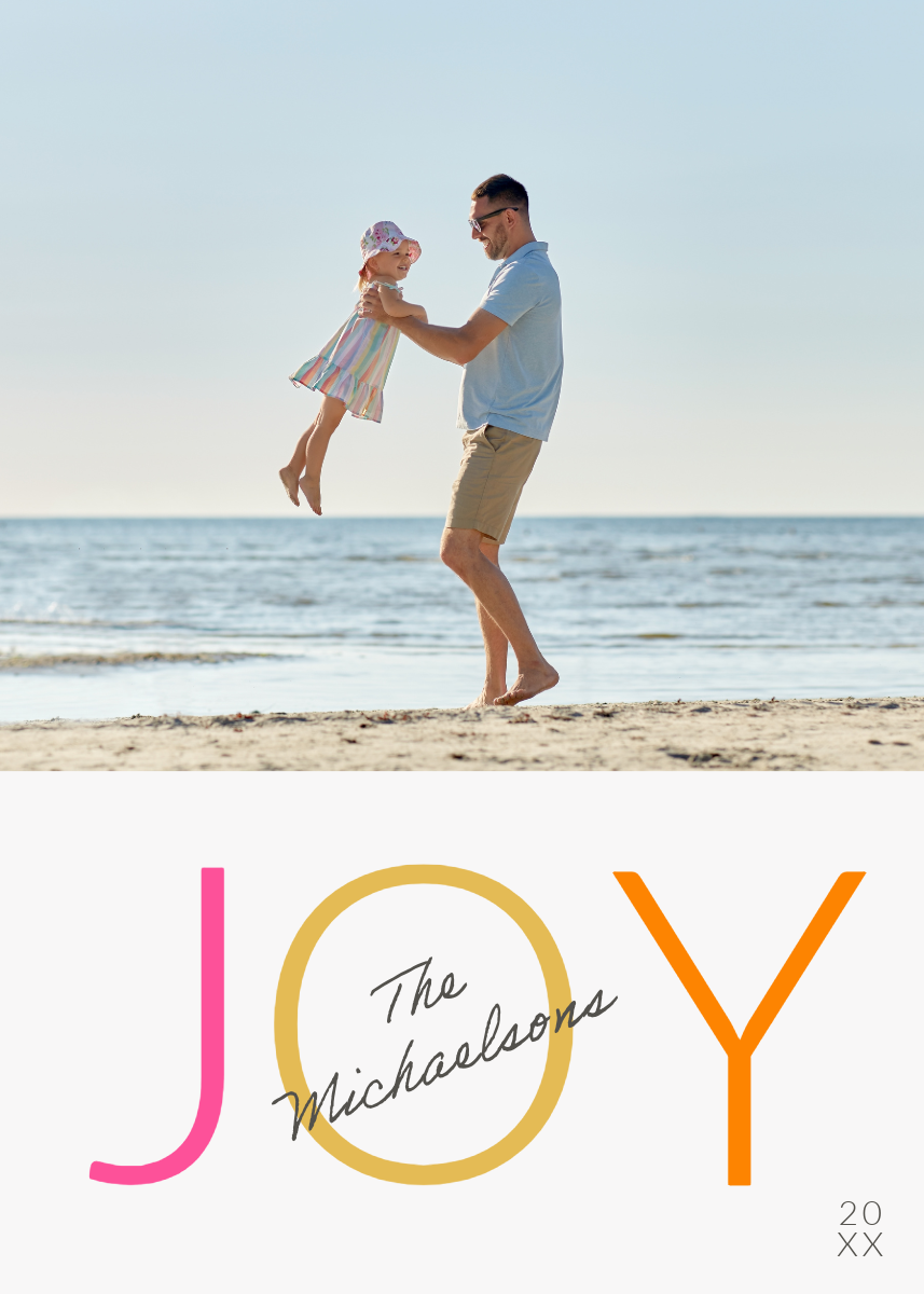 Colorful Joy Photo Holiday Greeting Card