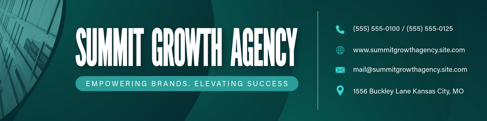 Teal White Agency LinkedIn Cover Image