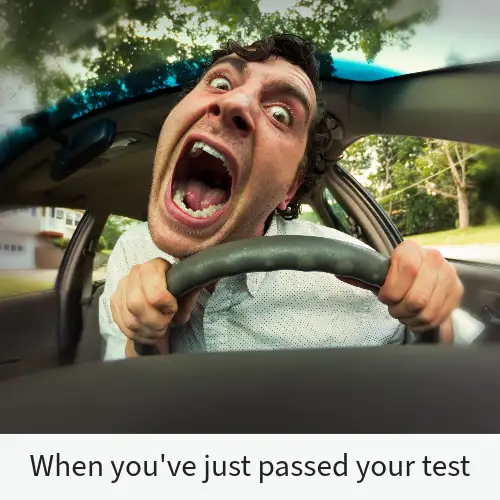 White Driving Test Pass Meme