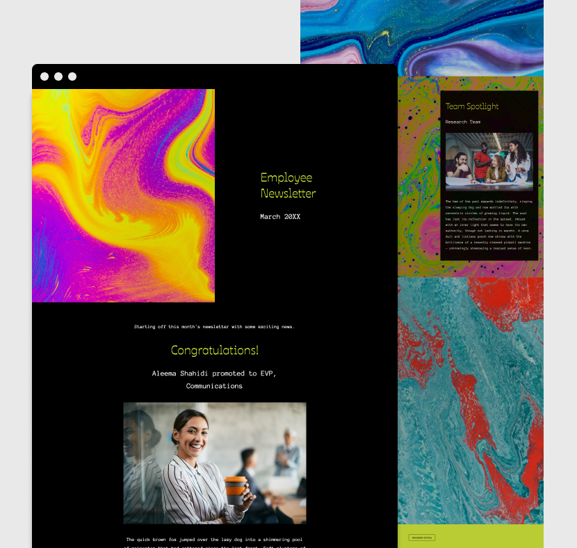 Abstract employee newsletter