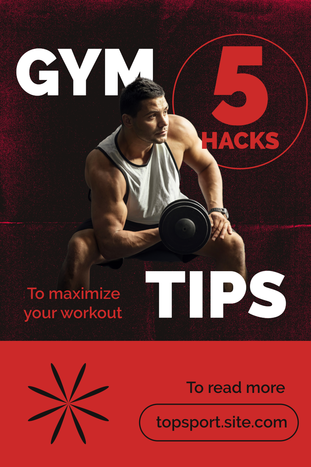 Red Bold Simple Powerful Gym Pinterest Post