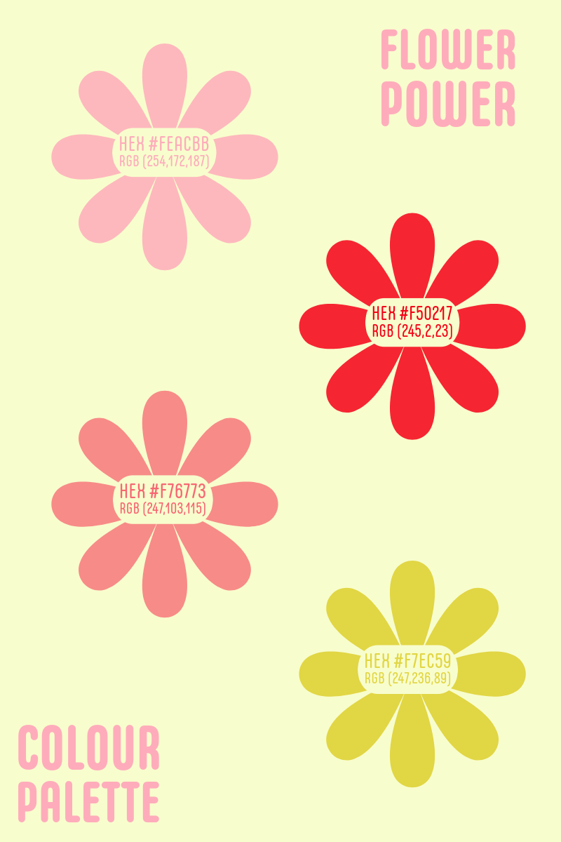 Pink Bright Flower Power Palette Pinterest Post
