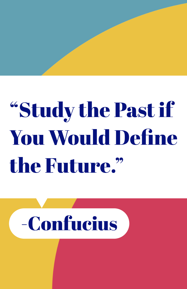Blue Yellow Inspirational Confucius Quote Poster