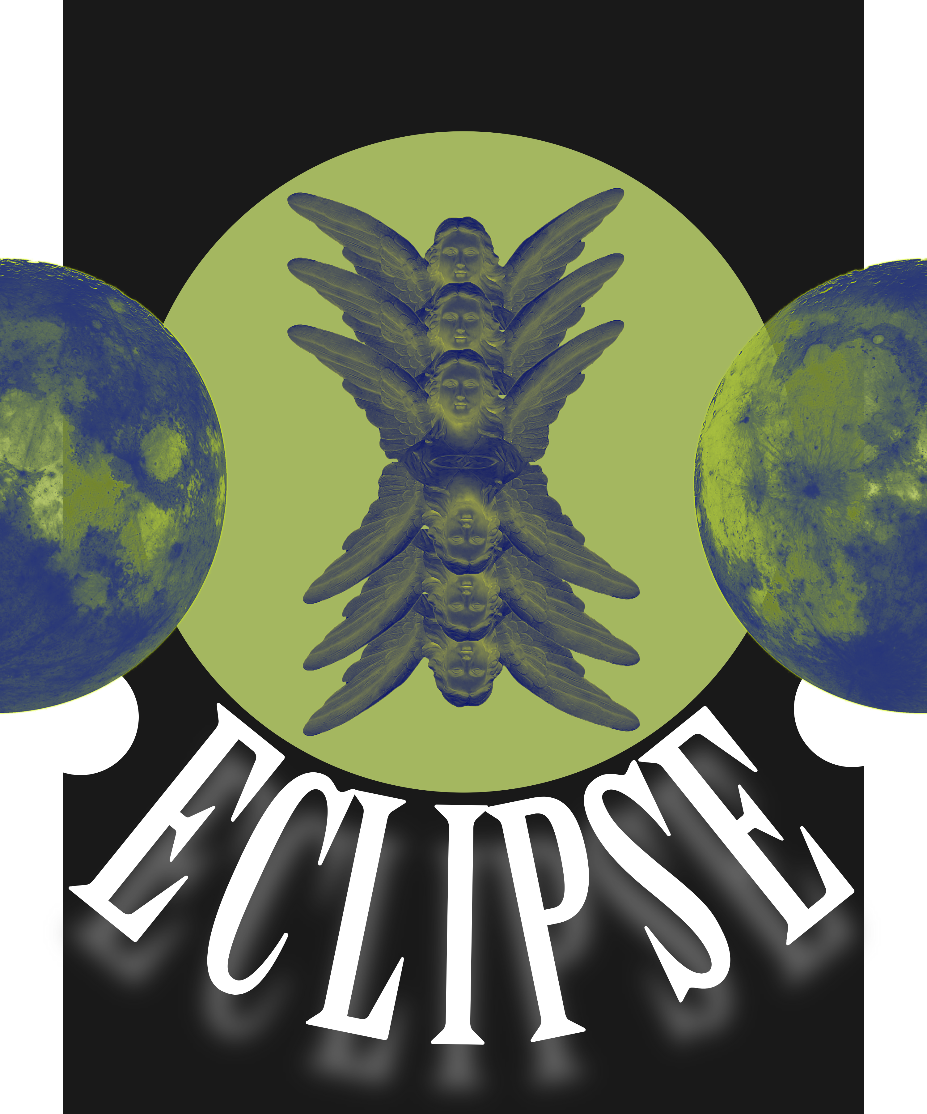 Grün und Schwarz Welt Engel Eclipse Grafisch Brutalismus Goth Grunge T-Shirt