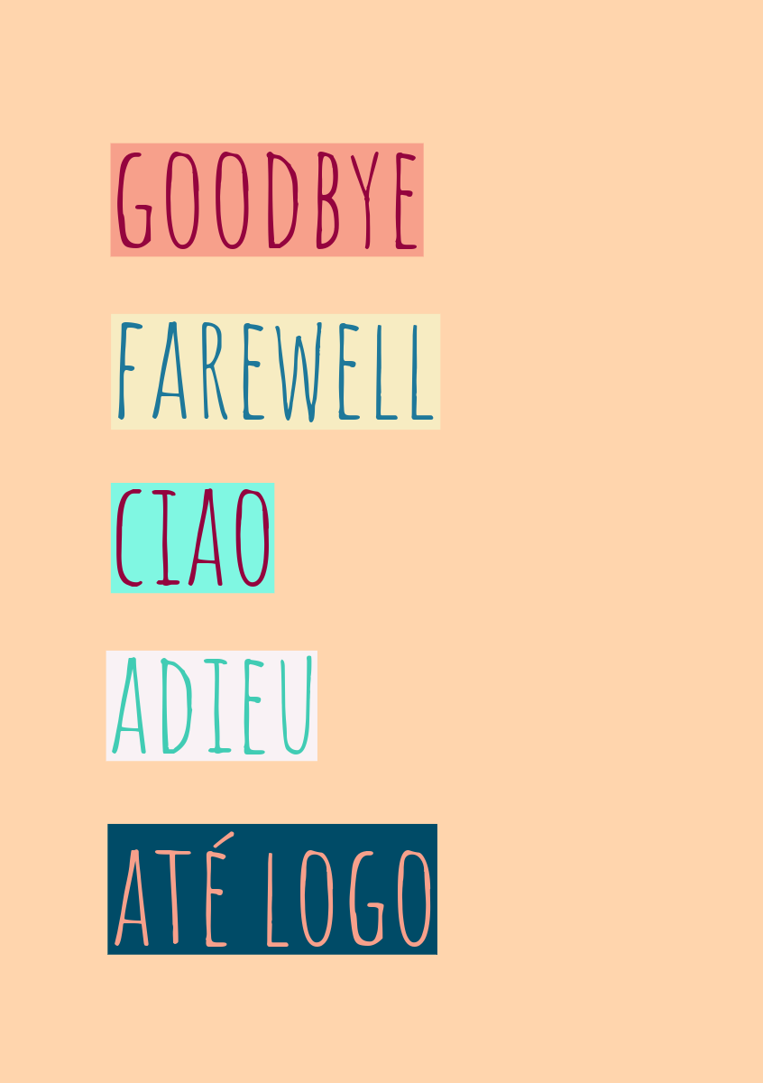 Colorful Farewell Card