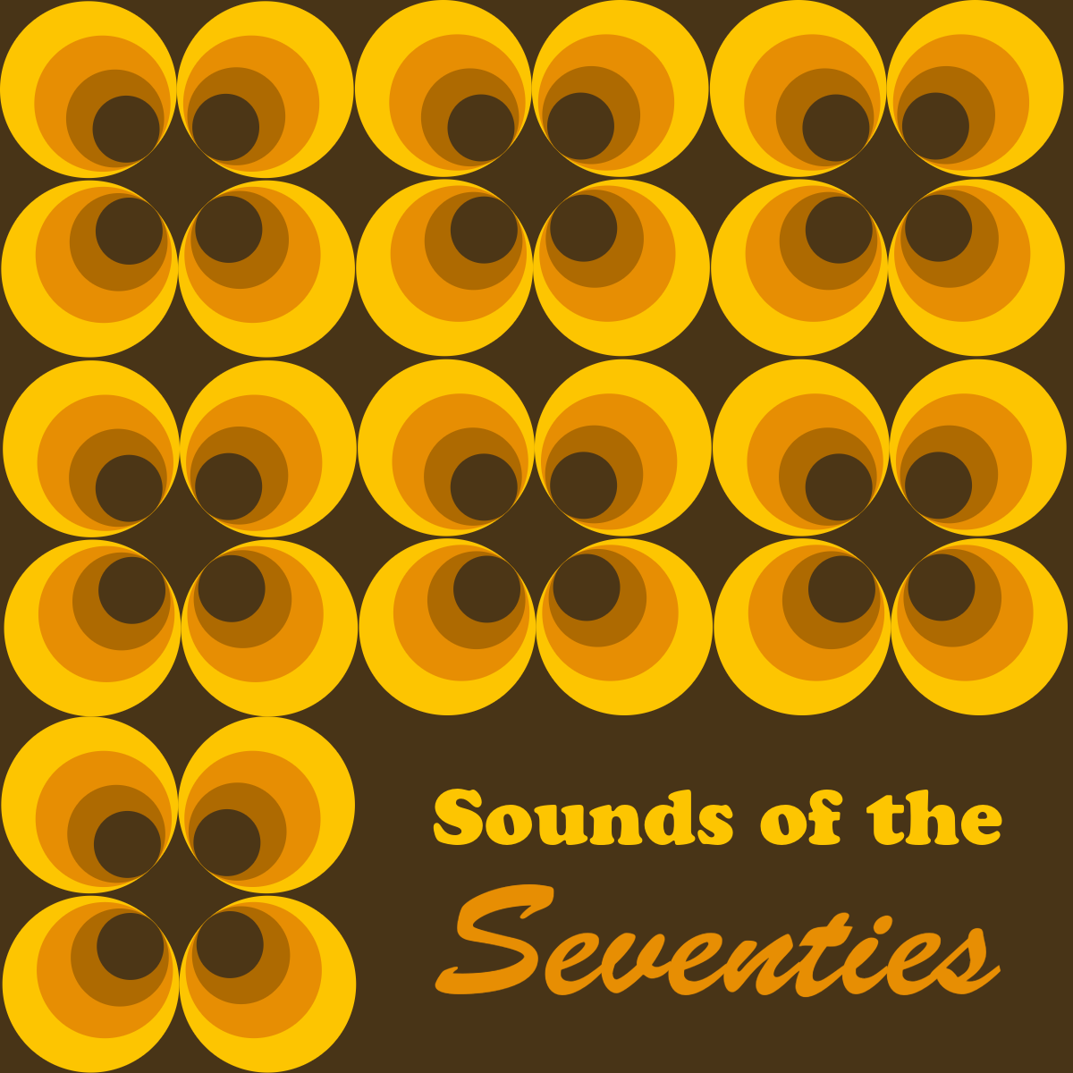 Orange & Brown Sounds of Seventies Retro Playlist Cover