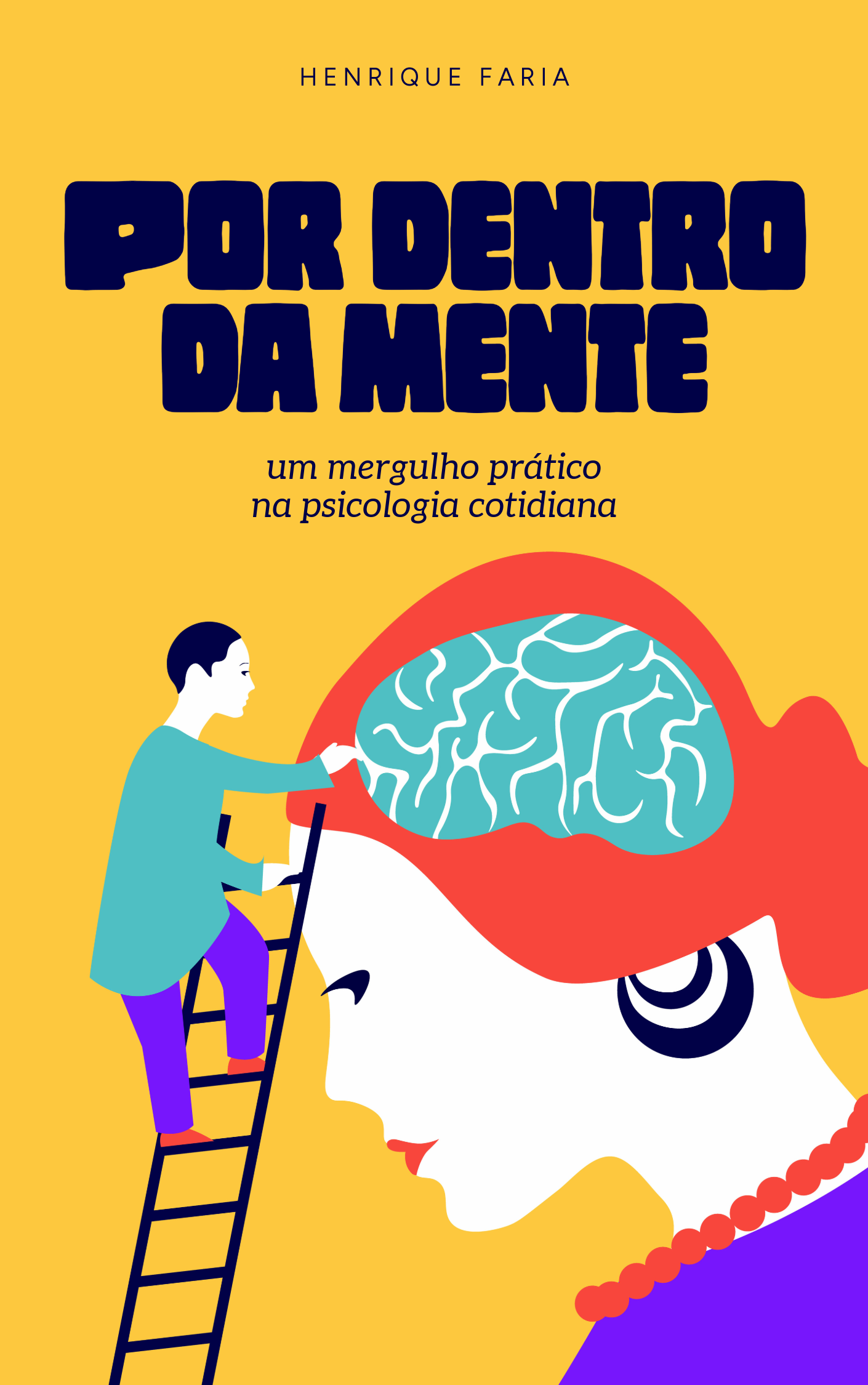 Amarelo Azul Roxo Vermelho Mente Psicologia Guia Capa de Livro