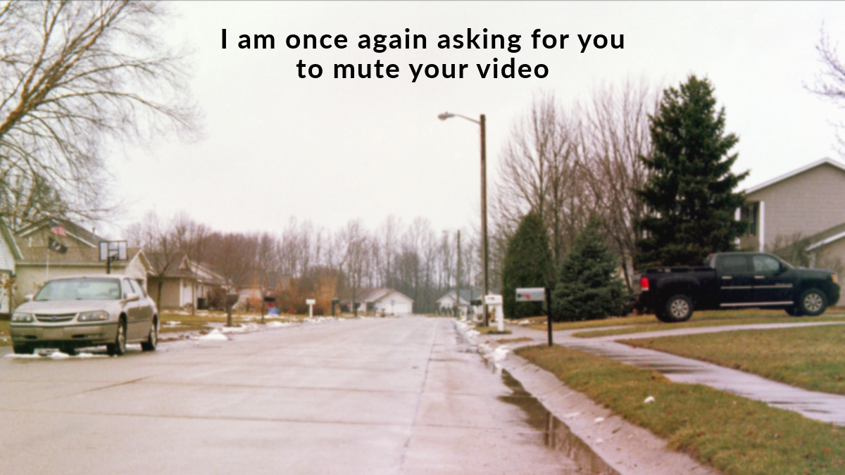 Suburban Street Photo Funny Mute Video Zoom Background