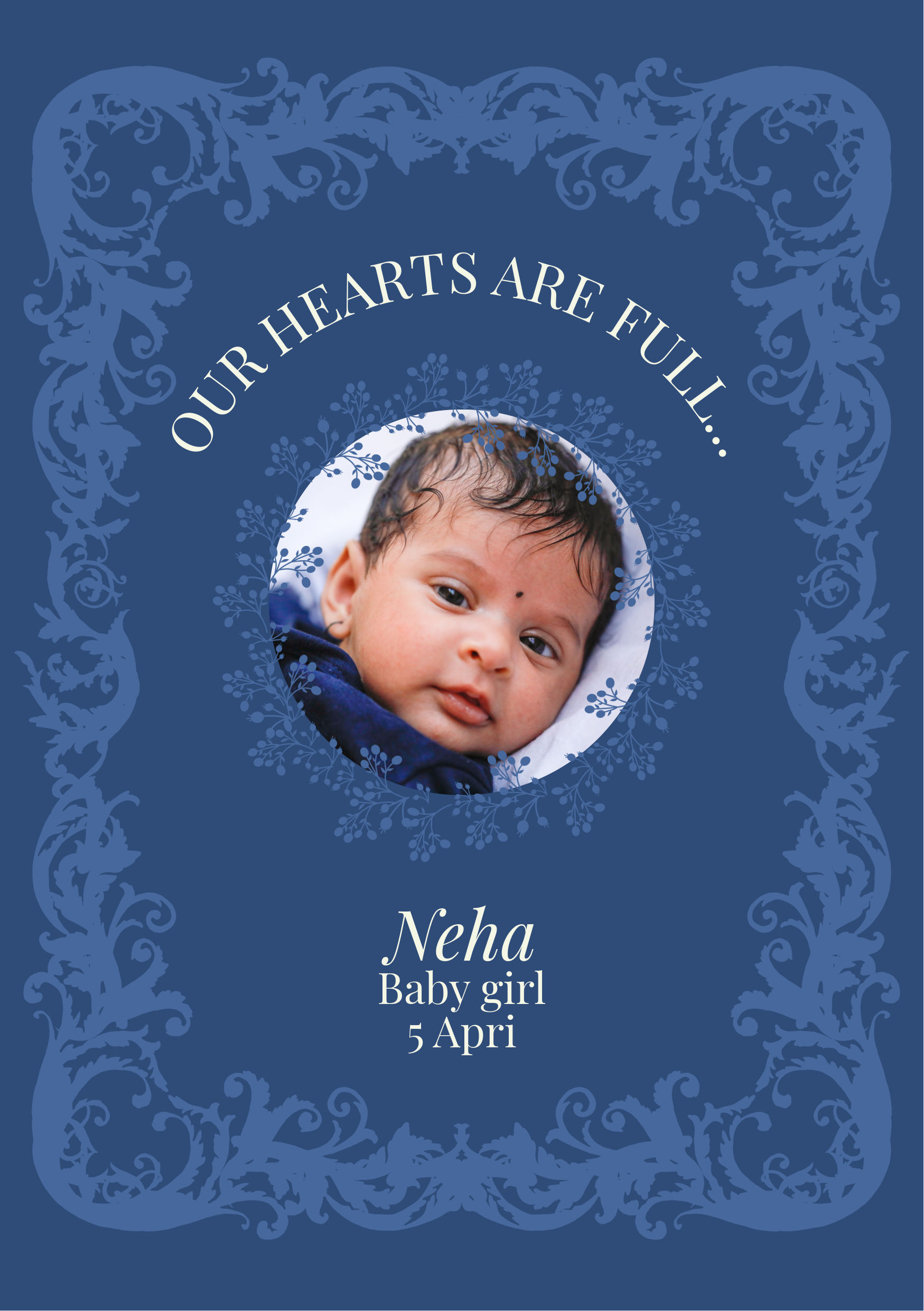 Blue Birth Card