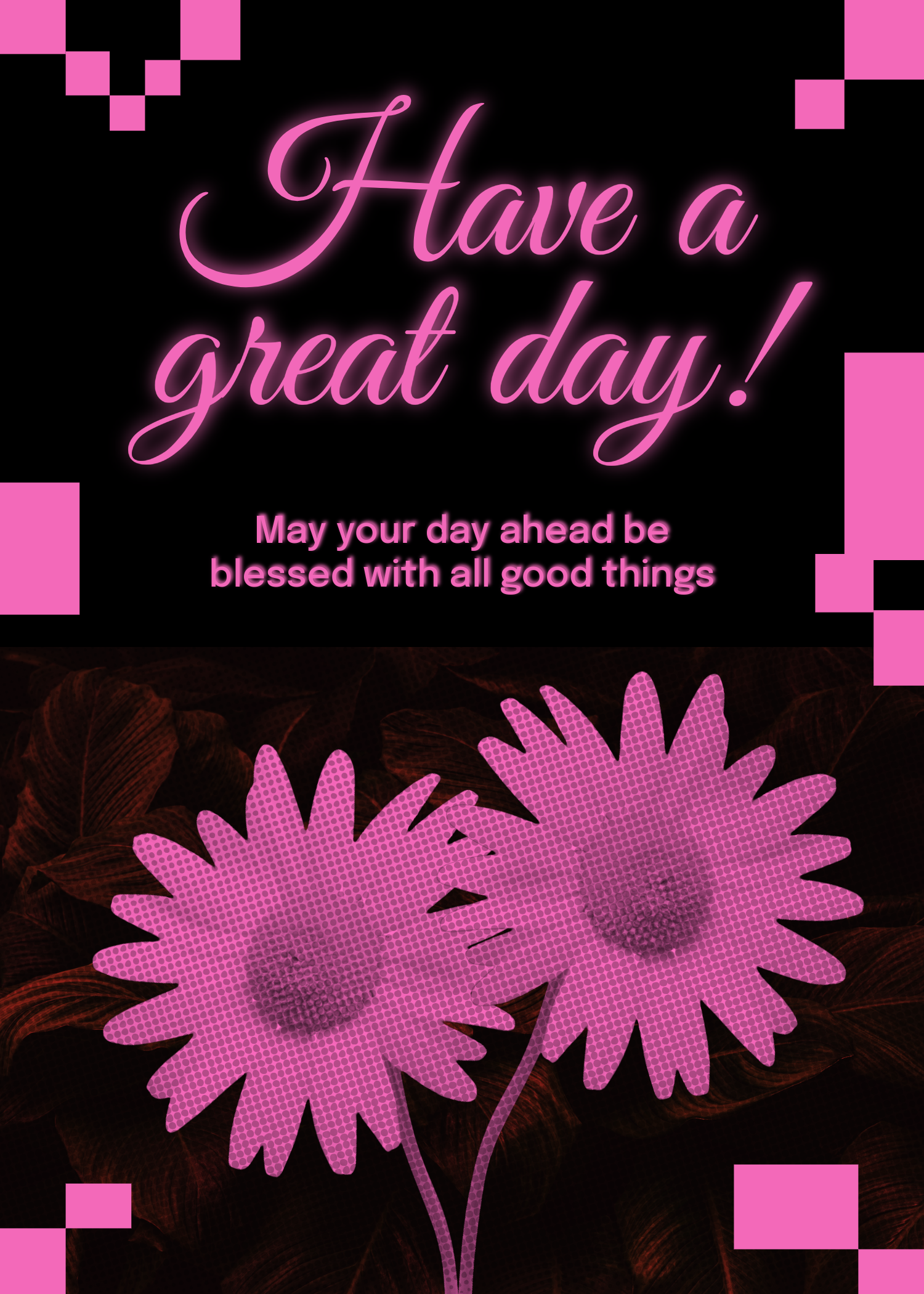 Black and Pink Greeting Card