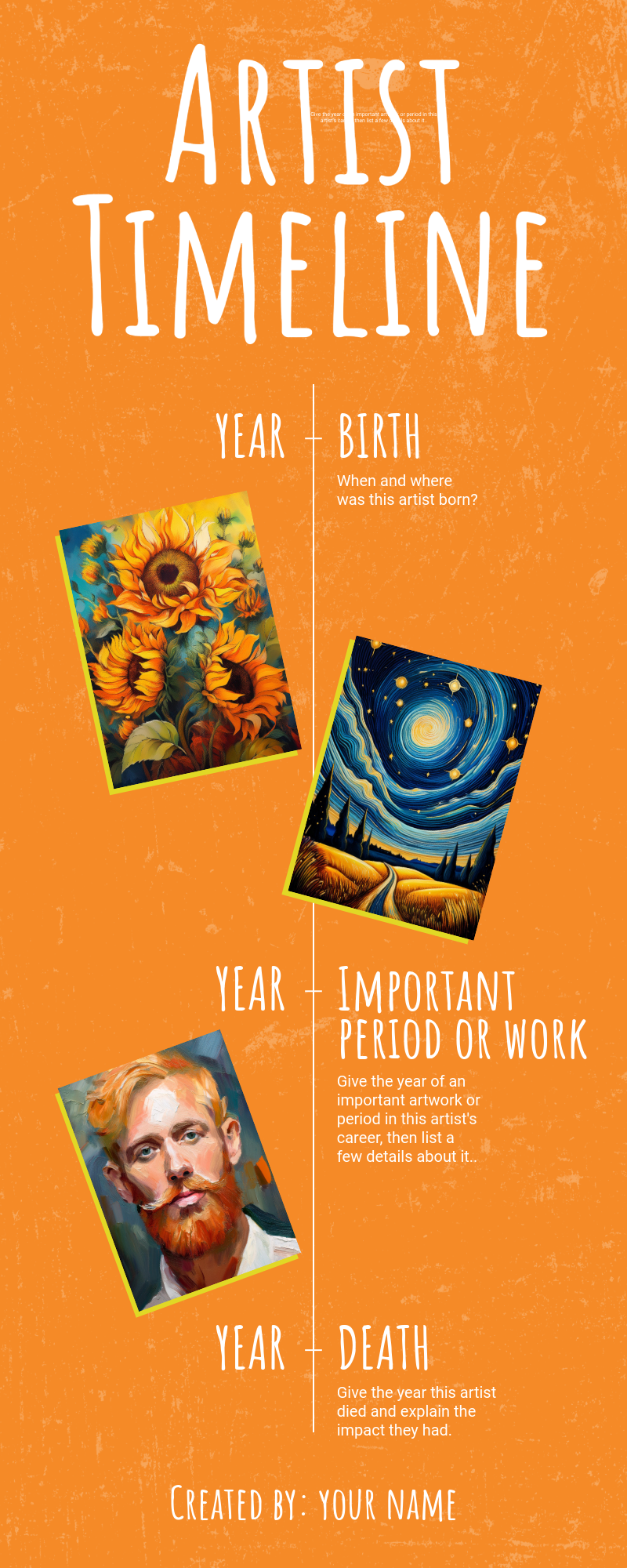 Orange Artist Timeline Infographic