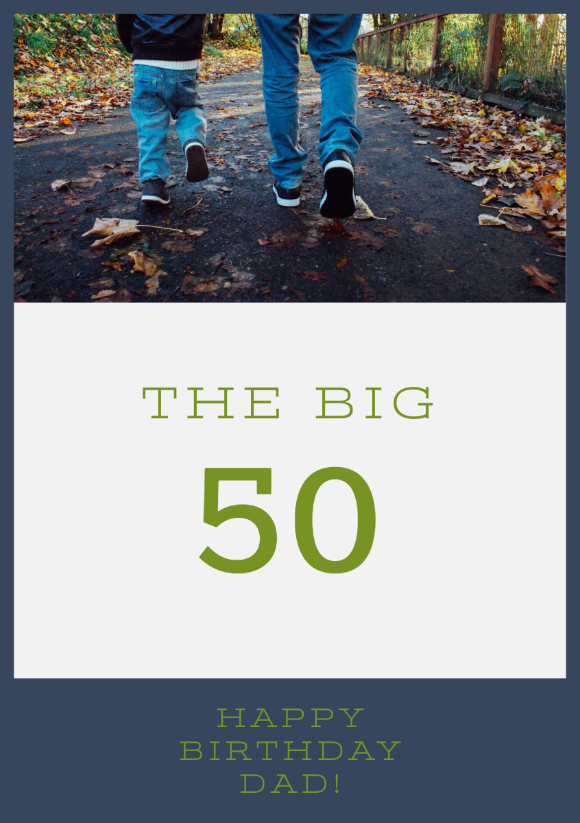 Family Photo Happy 50th Birthday Father Card