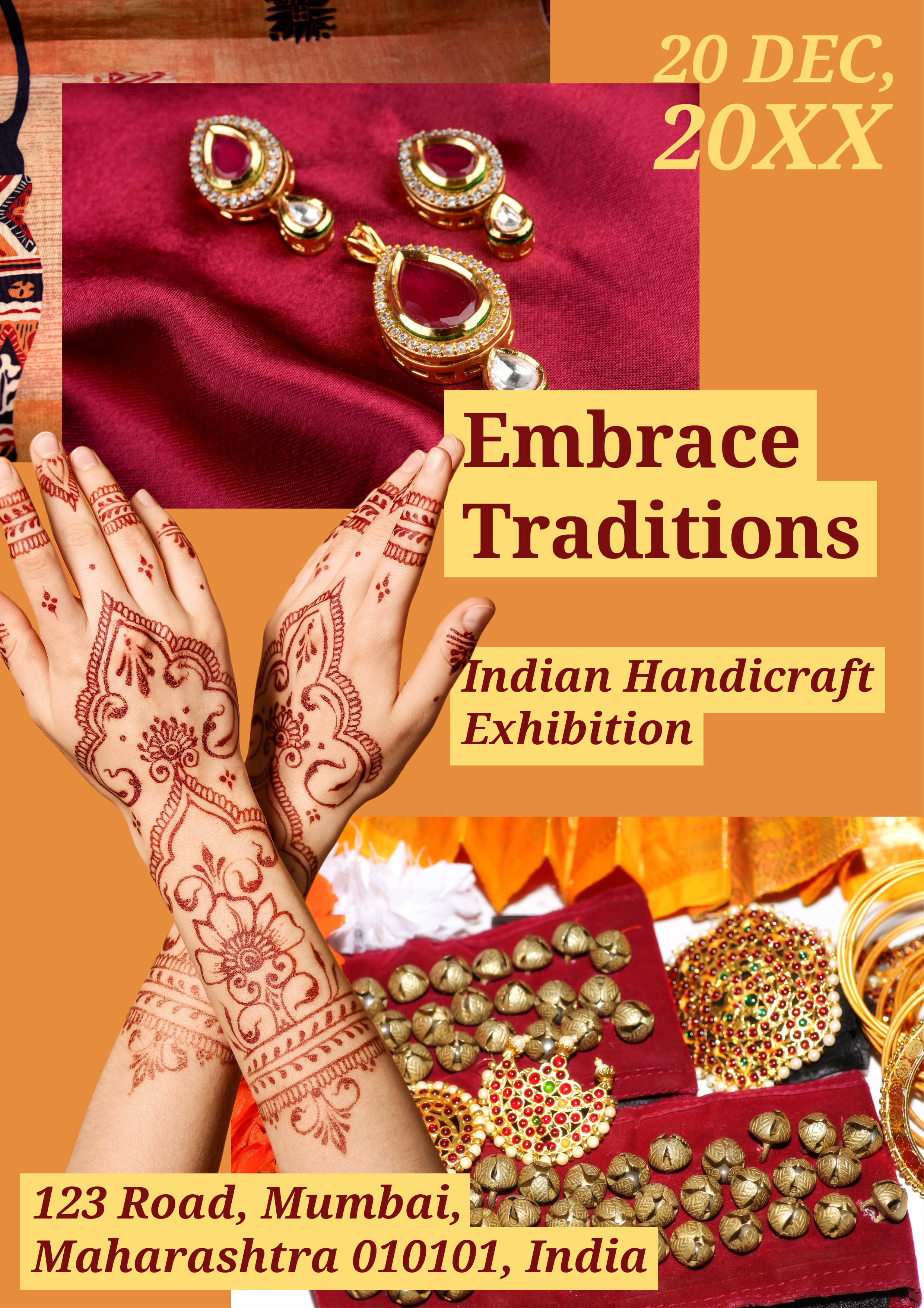 Orange and Red Art Exhibition Flyer