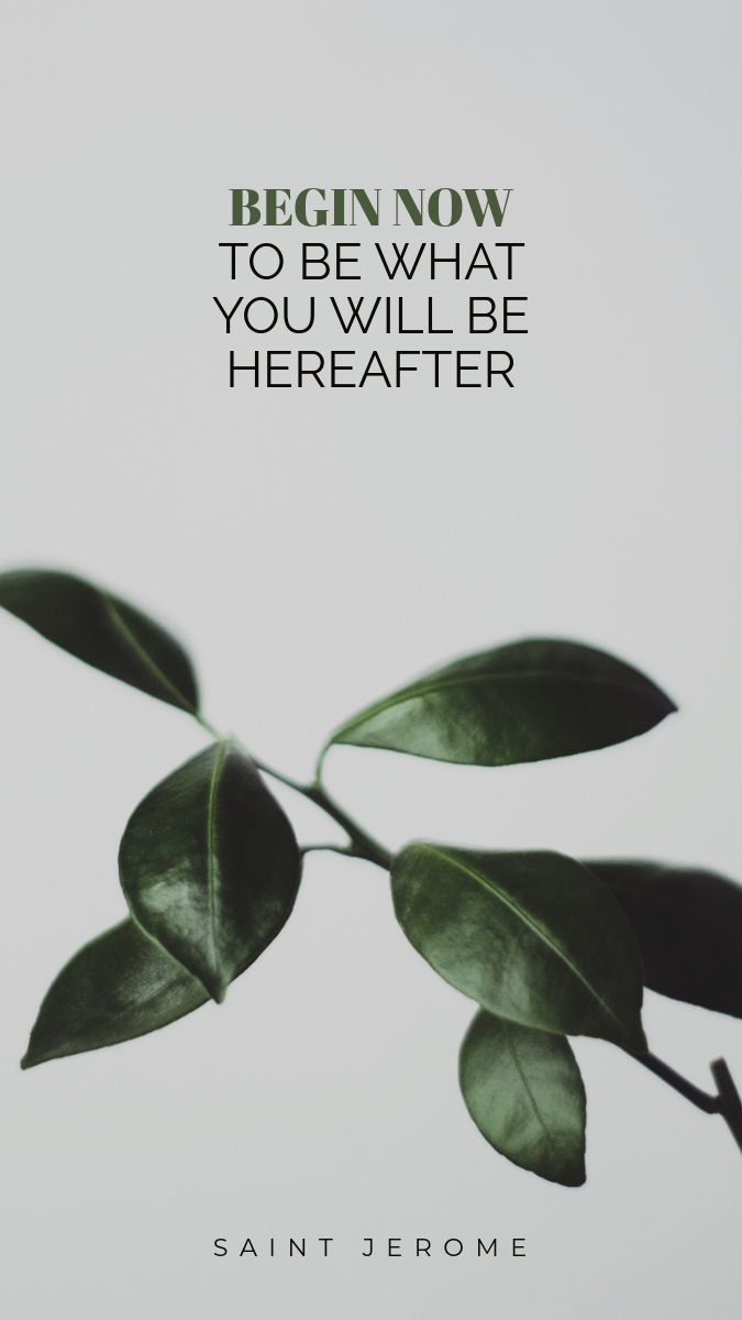 Green and White Leaves Begin Now Motivational Quote Instagram Story