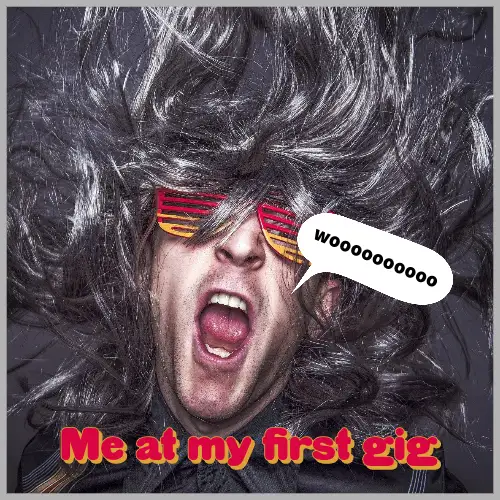 Red Yellow At My First Gig Meme