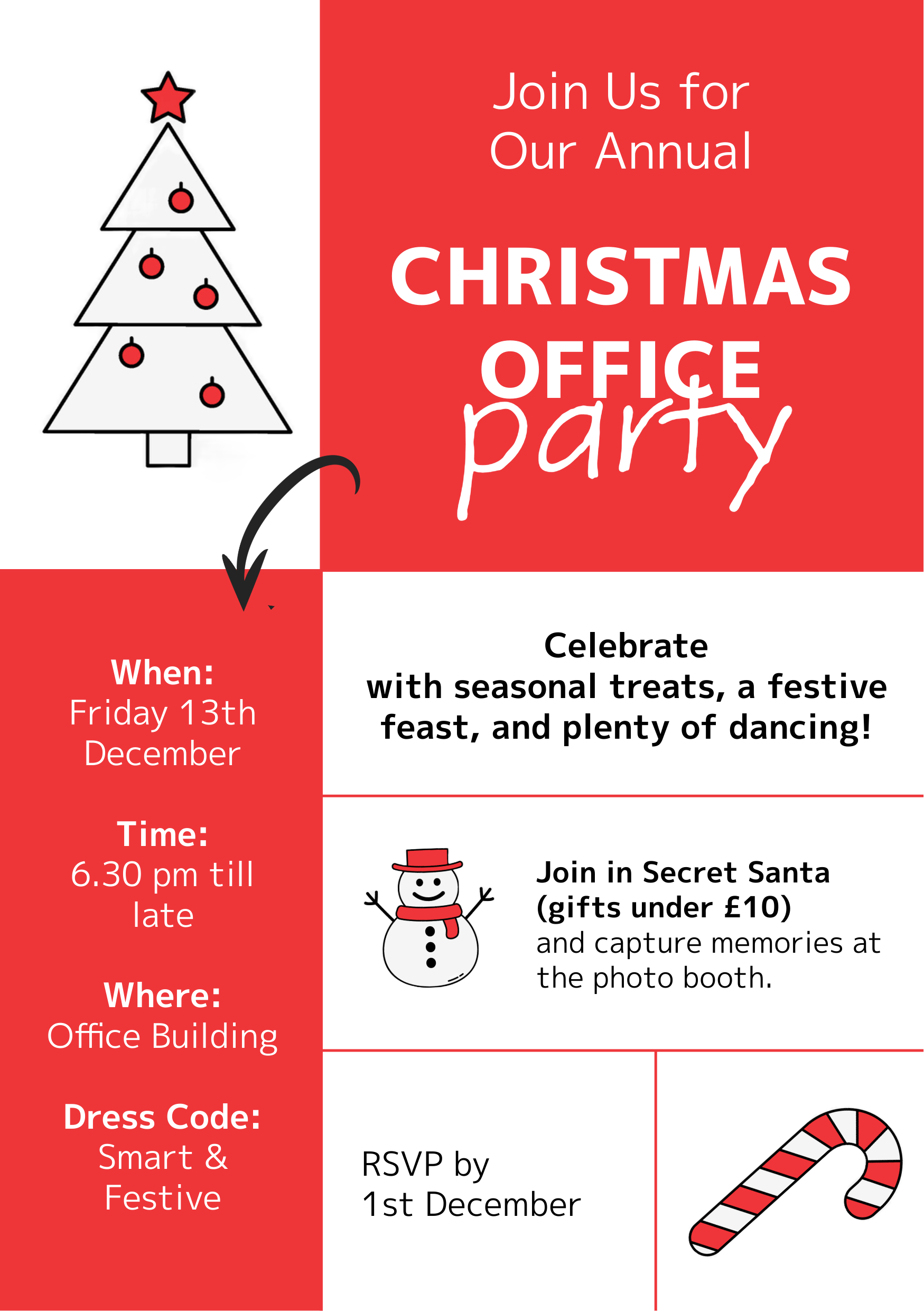 Red Christmas Invitation