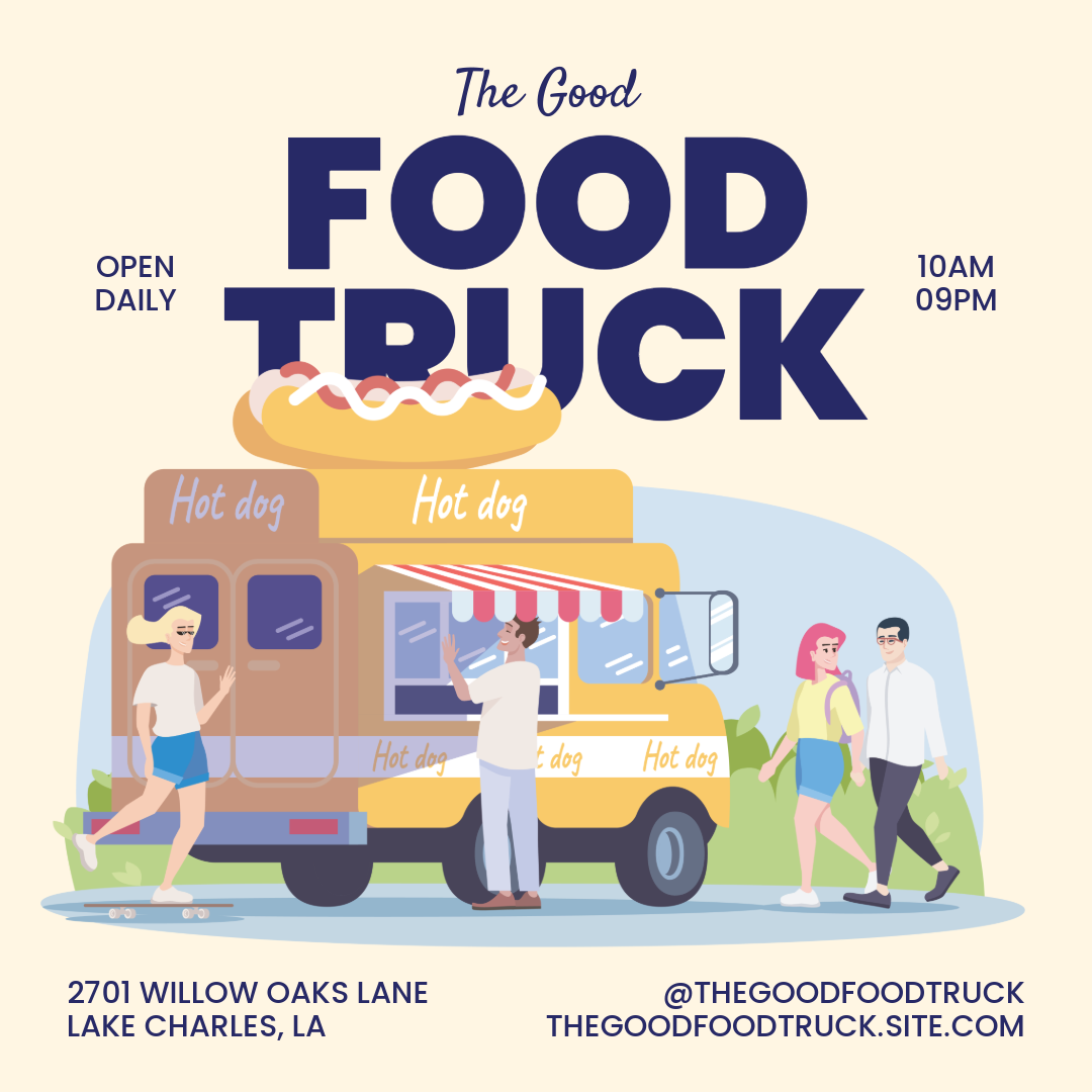 Pastel Color Bold Minimalism Food Truck Business Instagram Square Post
