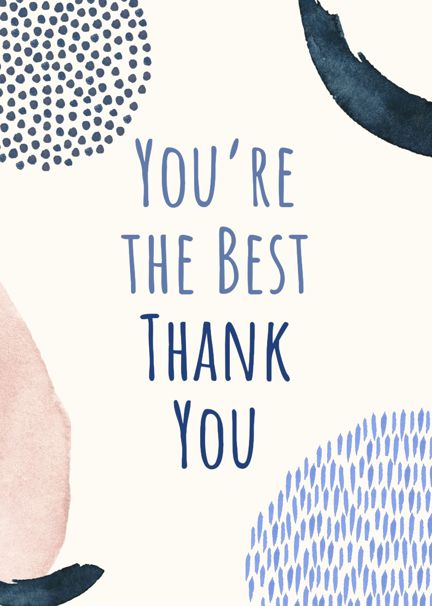 Pink & Blue Paint Thank You Card