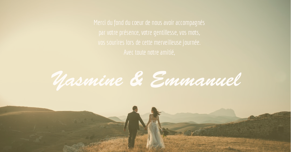 Green Landscape Wedding Thank You Card - Facebook Post