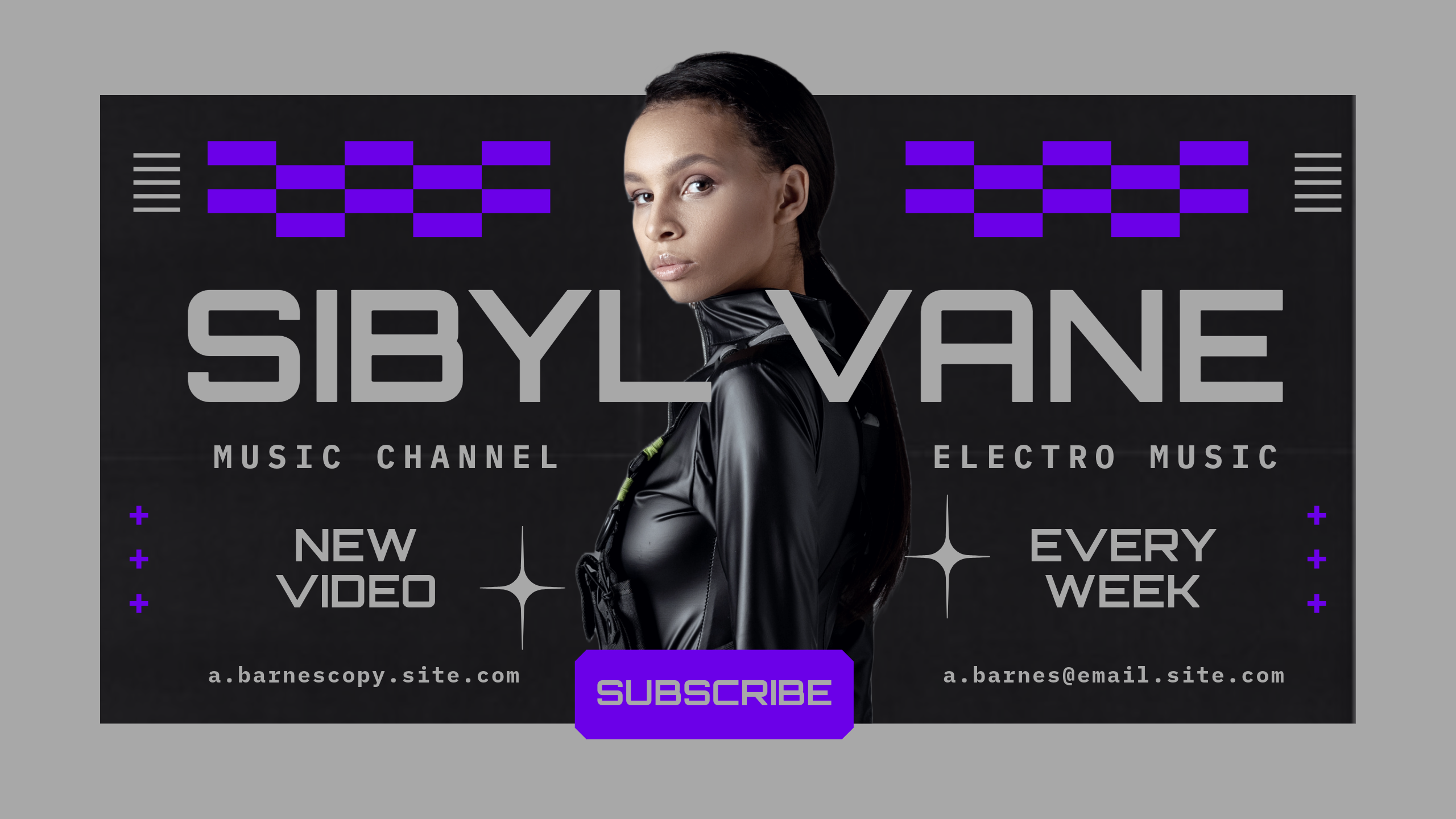 Black & Purple Futuristic Music DJ Youtube Banner