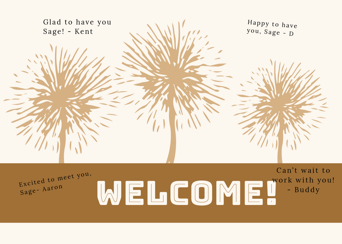 Brown Dandelion Group Welcome  Card