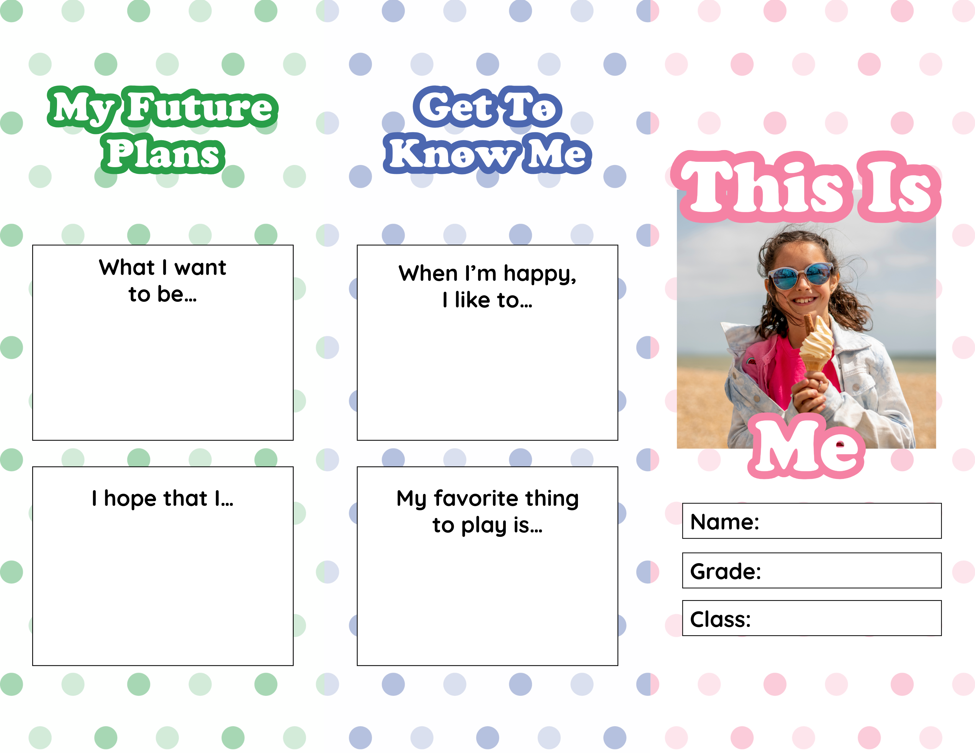 Multicolored About Me Trifold Brochure