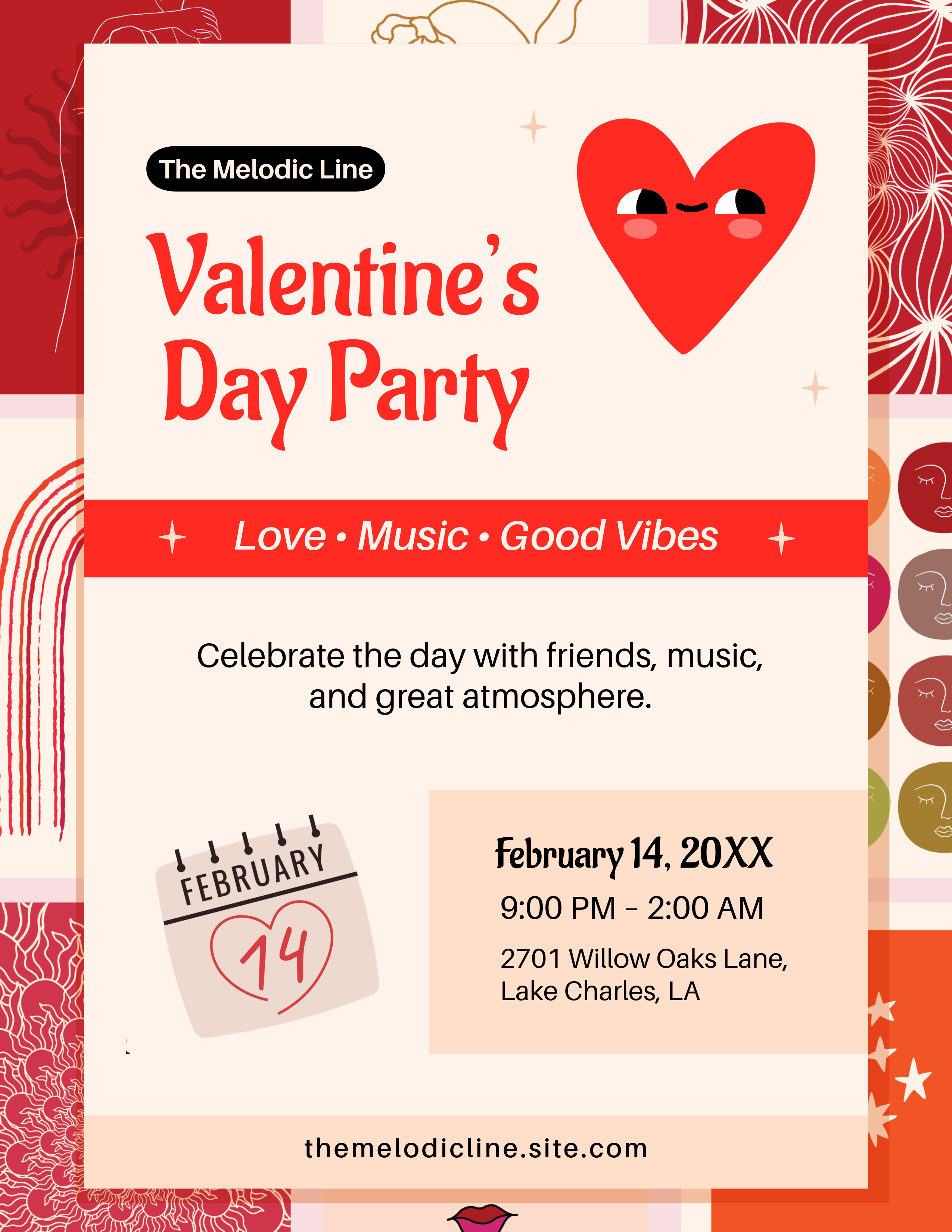 Red and Beige Valentine’s Day Flyer