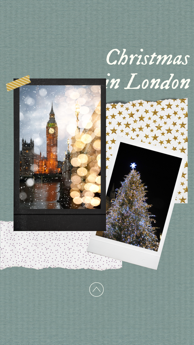 Green Grey Christmas London Collage Instagram Story