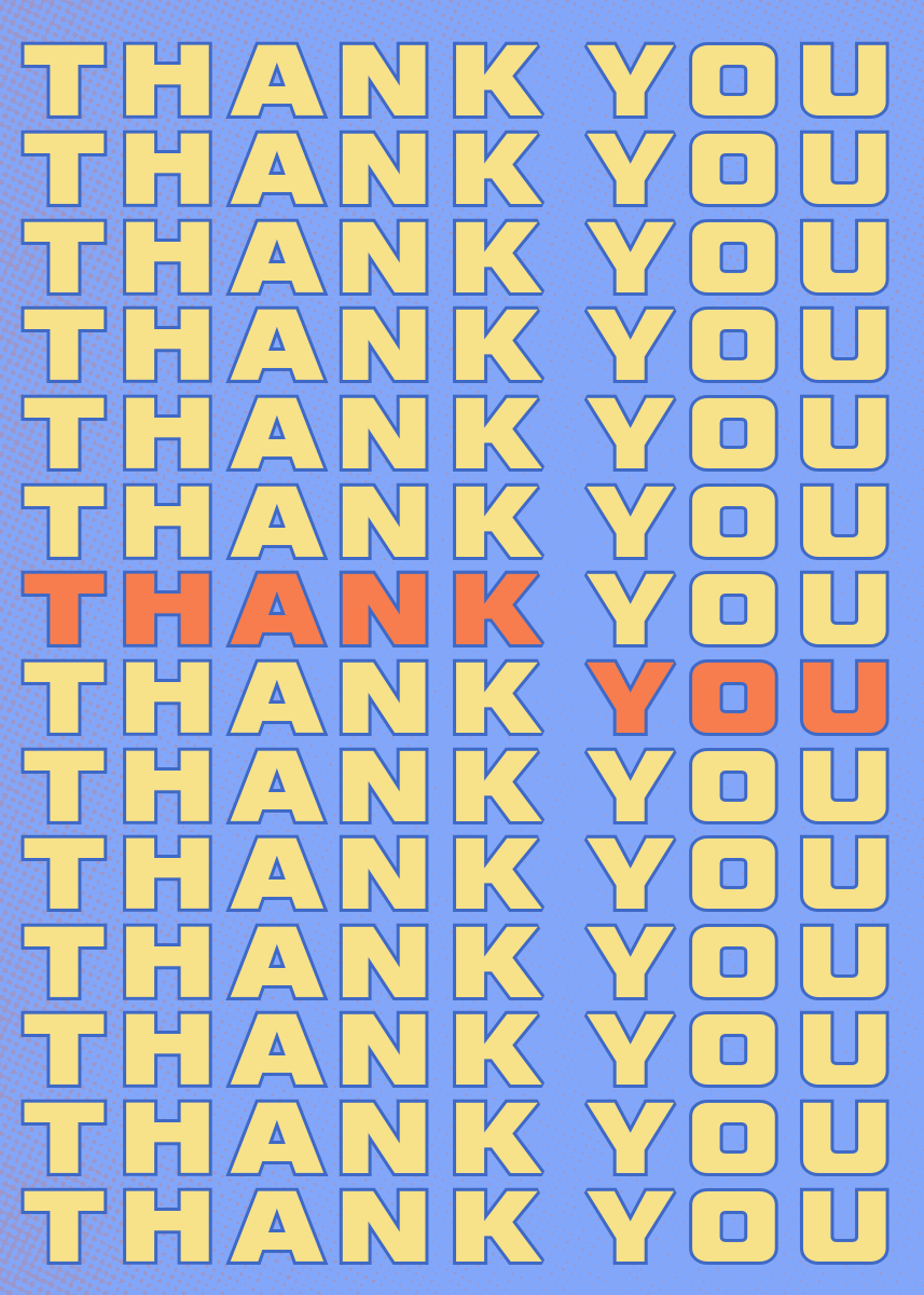 Blue and Yellow Modern Thank You Card