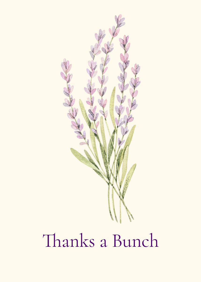Yellow & Purple Watercolor Thank You Card