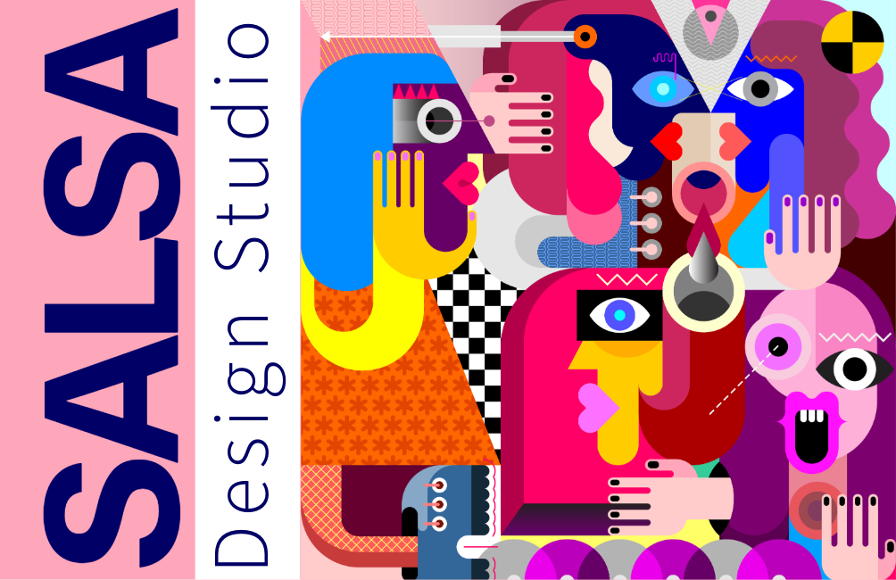 Blue White & Pink Abstract Business Card