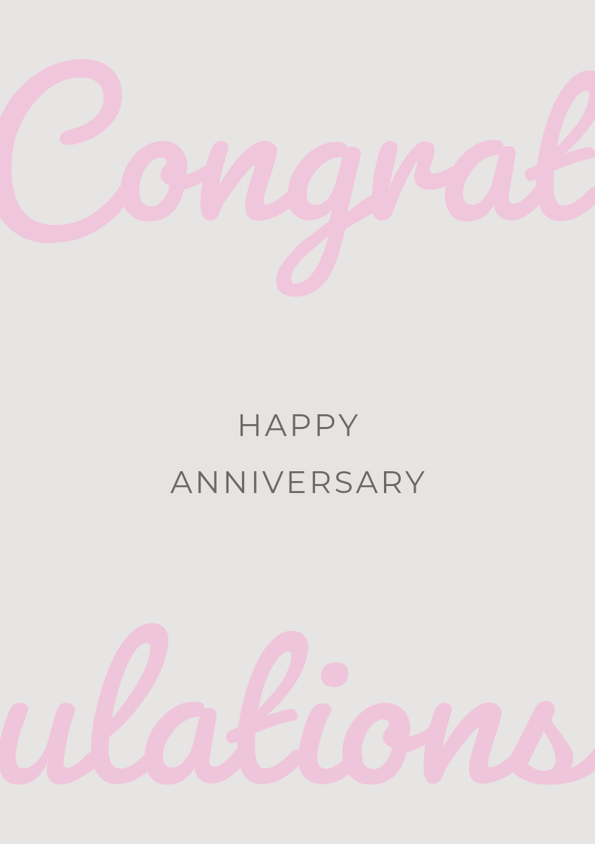 Pink Elegant Calligraphy Happy Marriage Anniversary Card